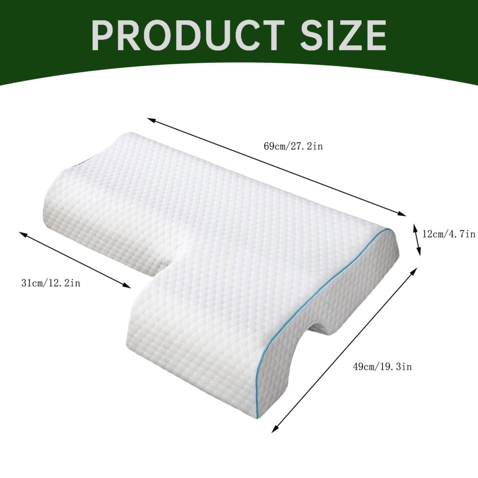 Memory Foam Cuddle Pillow, Shoulder Pillow for Side Sleepers, Arm Pillow with Arm Hole for Sleeping, Side Sleeper Pillow for Arm Pressure Relief with Breathable Pillowcase, 27.2x19.3 27.2