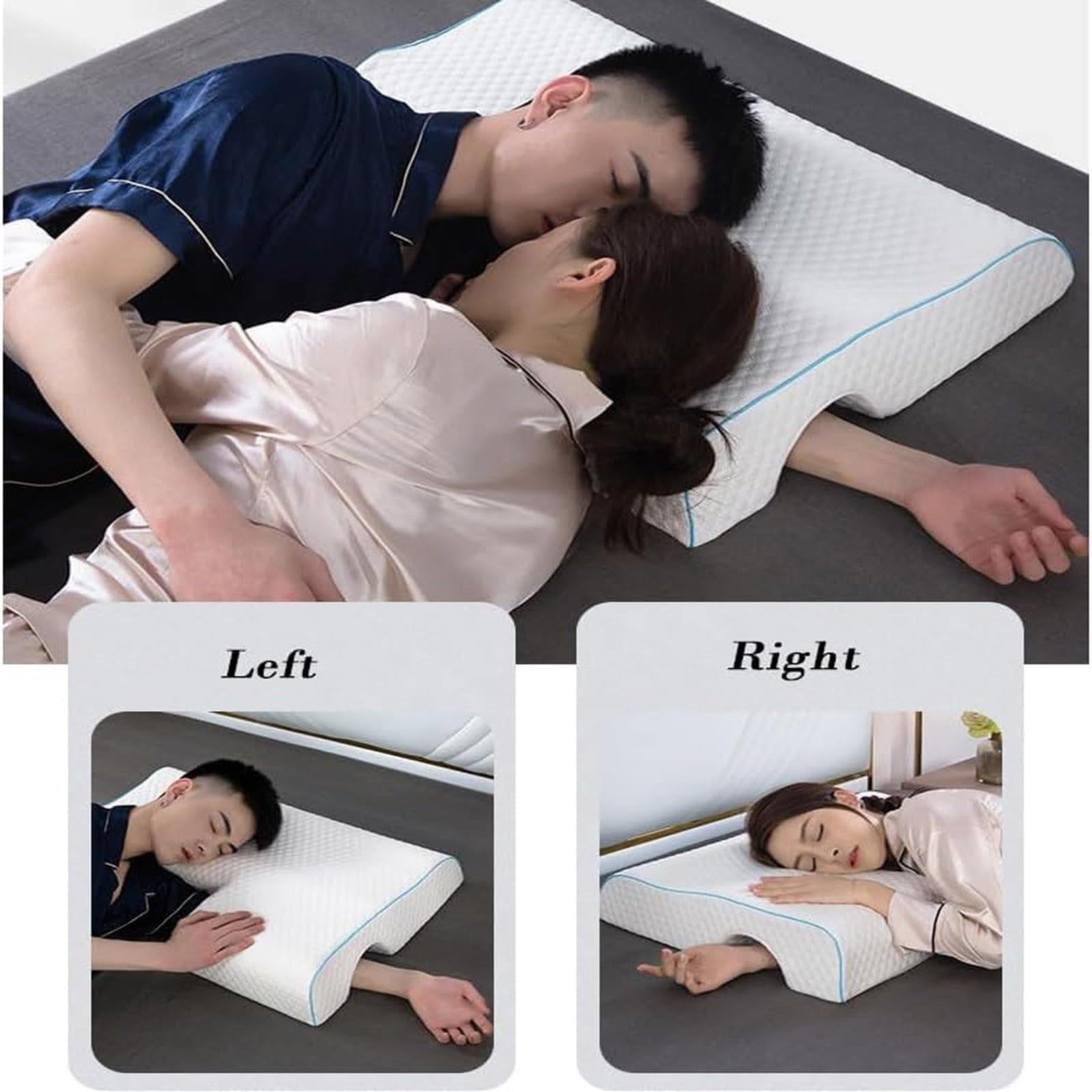 Memory Foam Cuddle Pillow, Shoulder Pillow for Side Sleepers, Arm Pillow with Arm Hole for Sleeping, Side Sleeper Pillow for Arm Pressure Relief with Breathable Pillowcase, 27.2x19.3 27.2