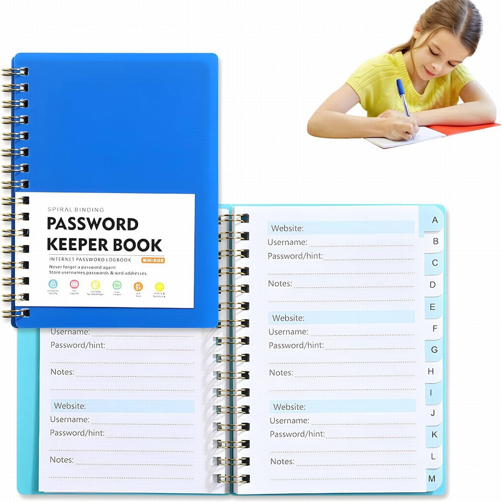 Password Book with alphabetical tabs. Internet Address Organizer Logbook. Small Pocket Password Keeper for Website Logins, 4.25x5.7 4.25