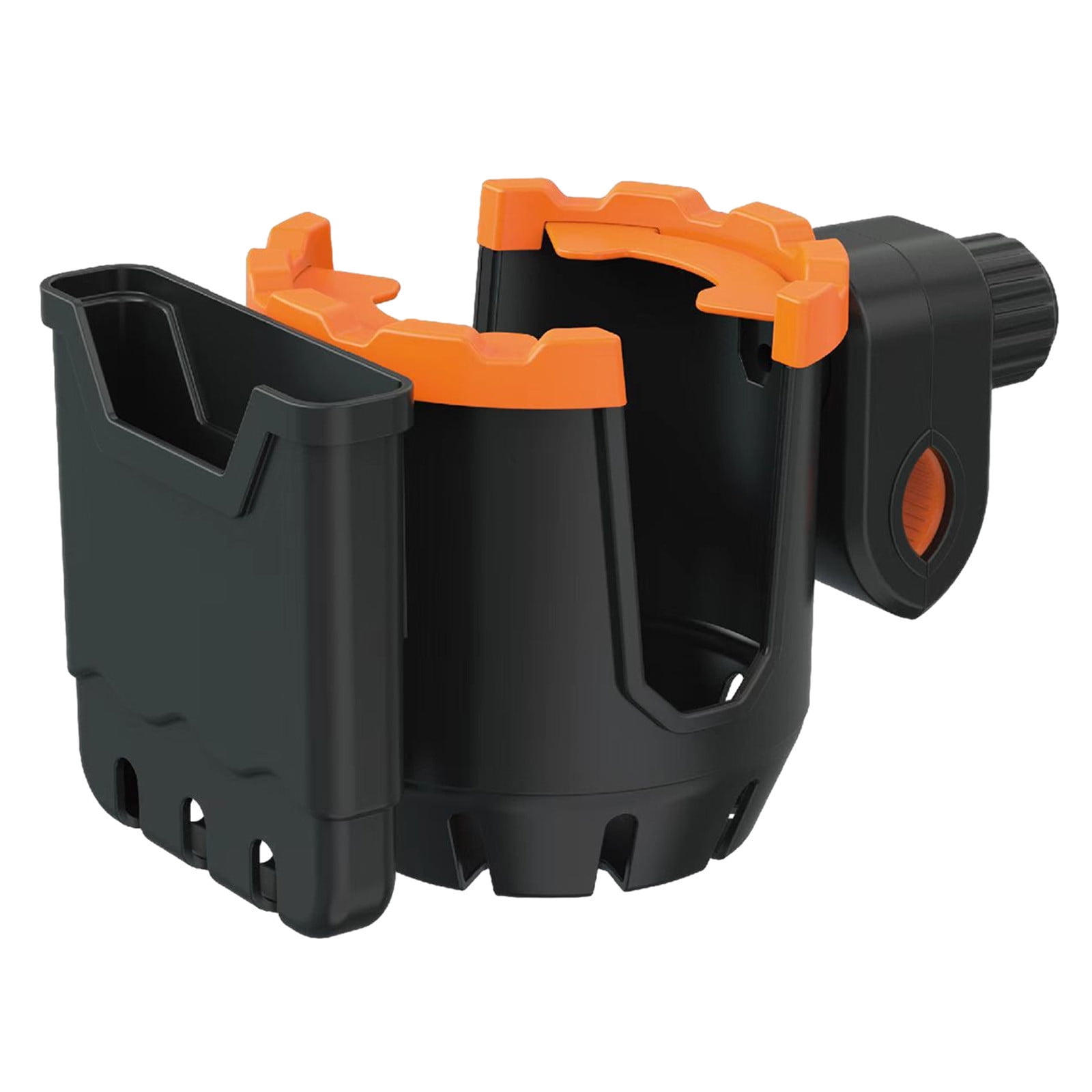 2-in-1 Adjustable Drink Holder,Universal Cup Holder with Cell Phone Holder,Large Diameter Design Bike Cup Holder for Wheelchair Walker Bike OG Orange - Image 1