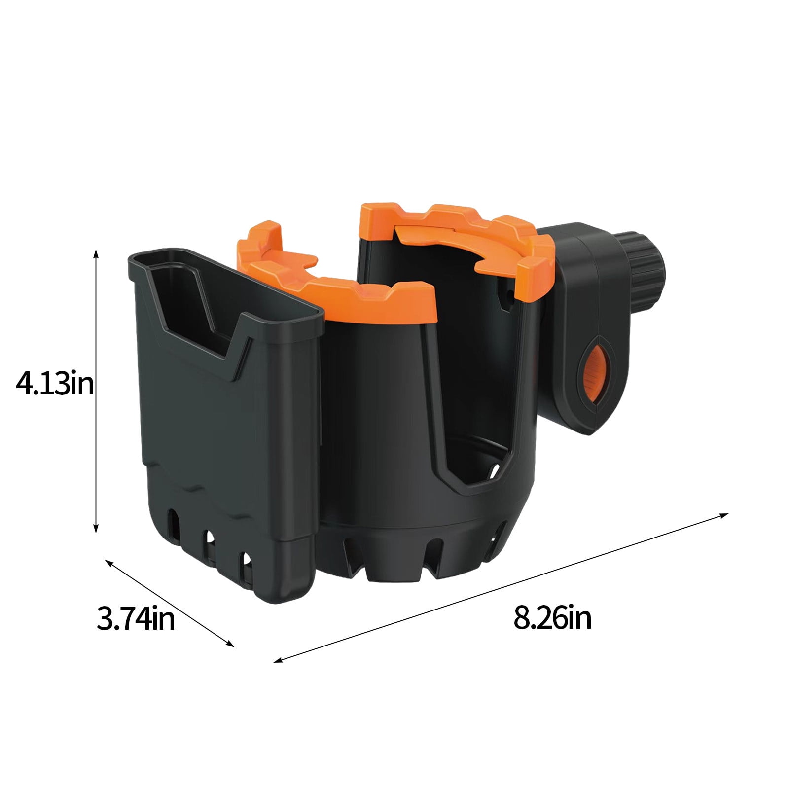 2-in-1 Adjustable Drink Holder,Universal Cup Holder with Cell Phone Holder,Large Diameter Design Bike Cup Holder for Wheelchair Walker Bike OG Orange - Image 3