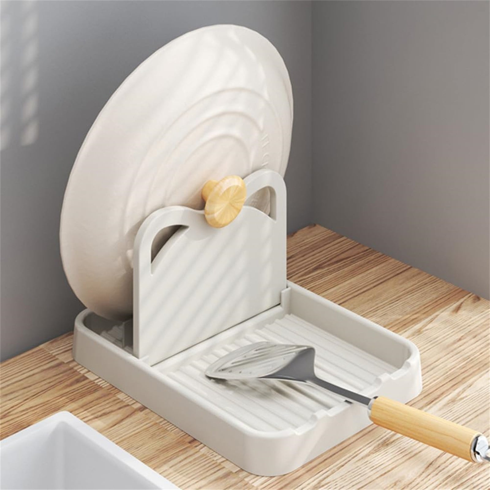 Silicone Spoon Rest with Lid, Heat-Resistant Foldable Utensil Holder for Spatulas, Kitchen Counter Organizer, Stove Top Safe Gray 7.28x5.51x4.13' 7.28