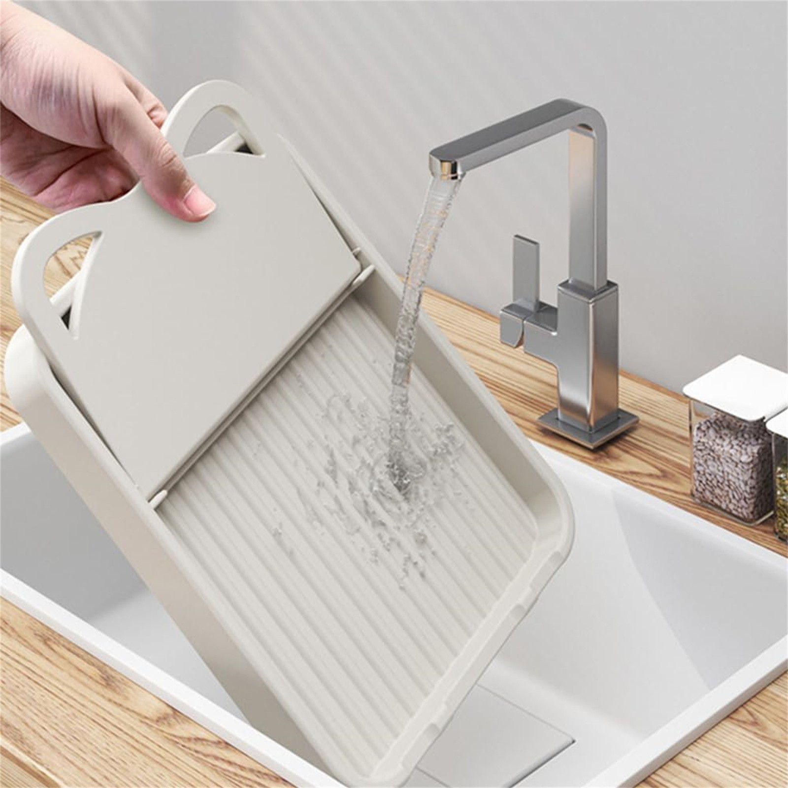 Silicone Spoon Rest with Lid, Heat-Resistant Foldable Utensil Holder for Spatulas, Kitchen Counter Organizer, Stove Top Safe Gray 7.28x5.51x4.13' 7.28