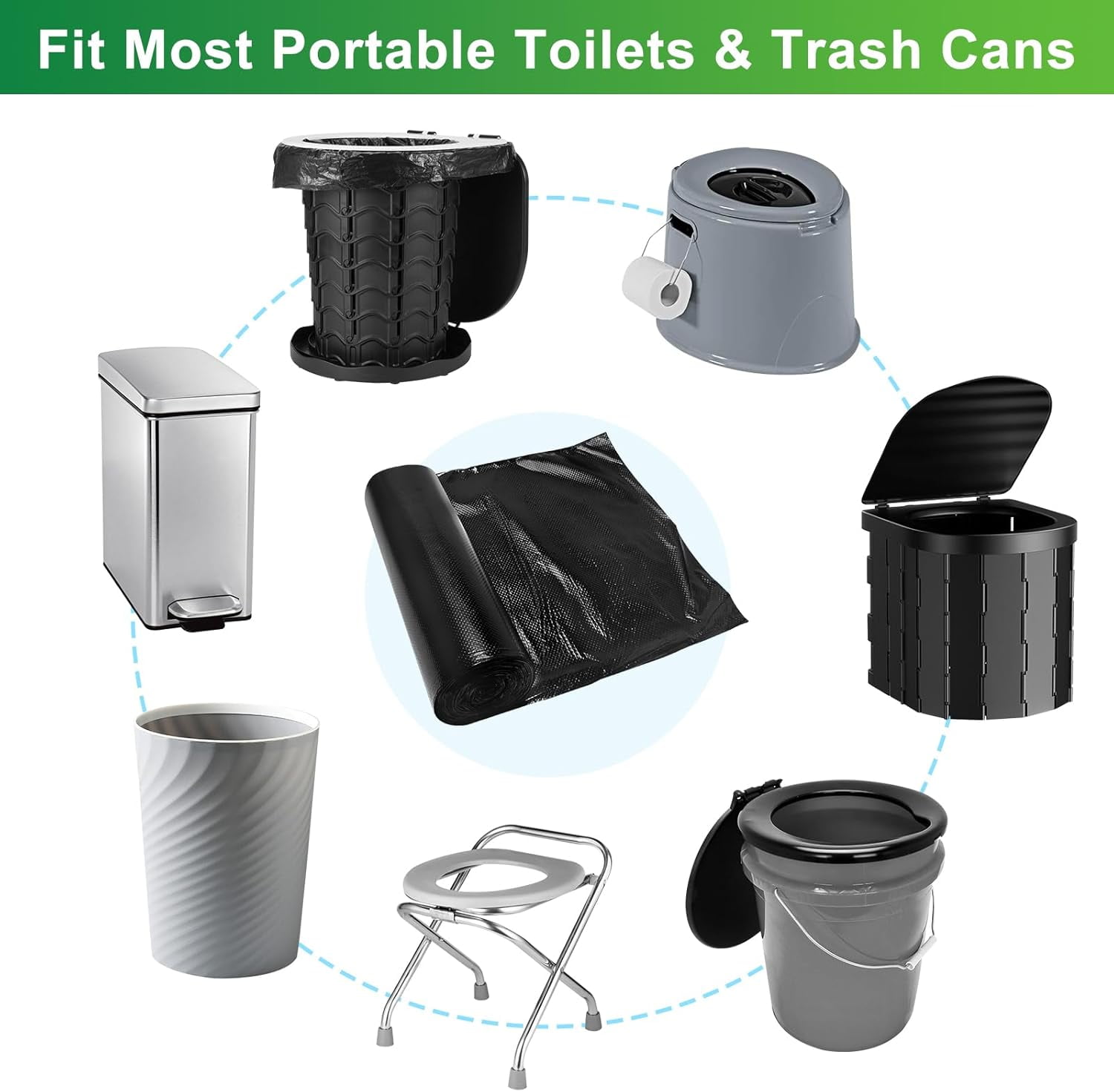 CGZQFEI 1/30pc 3 Gallon Small Trash Bags – Garbage Bags for Bathroom, Bedroom & Car Trash Cans (Leakproof & Tear-Resistant) 30-count Black2 - Image 6