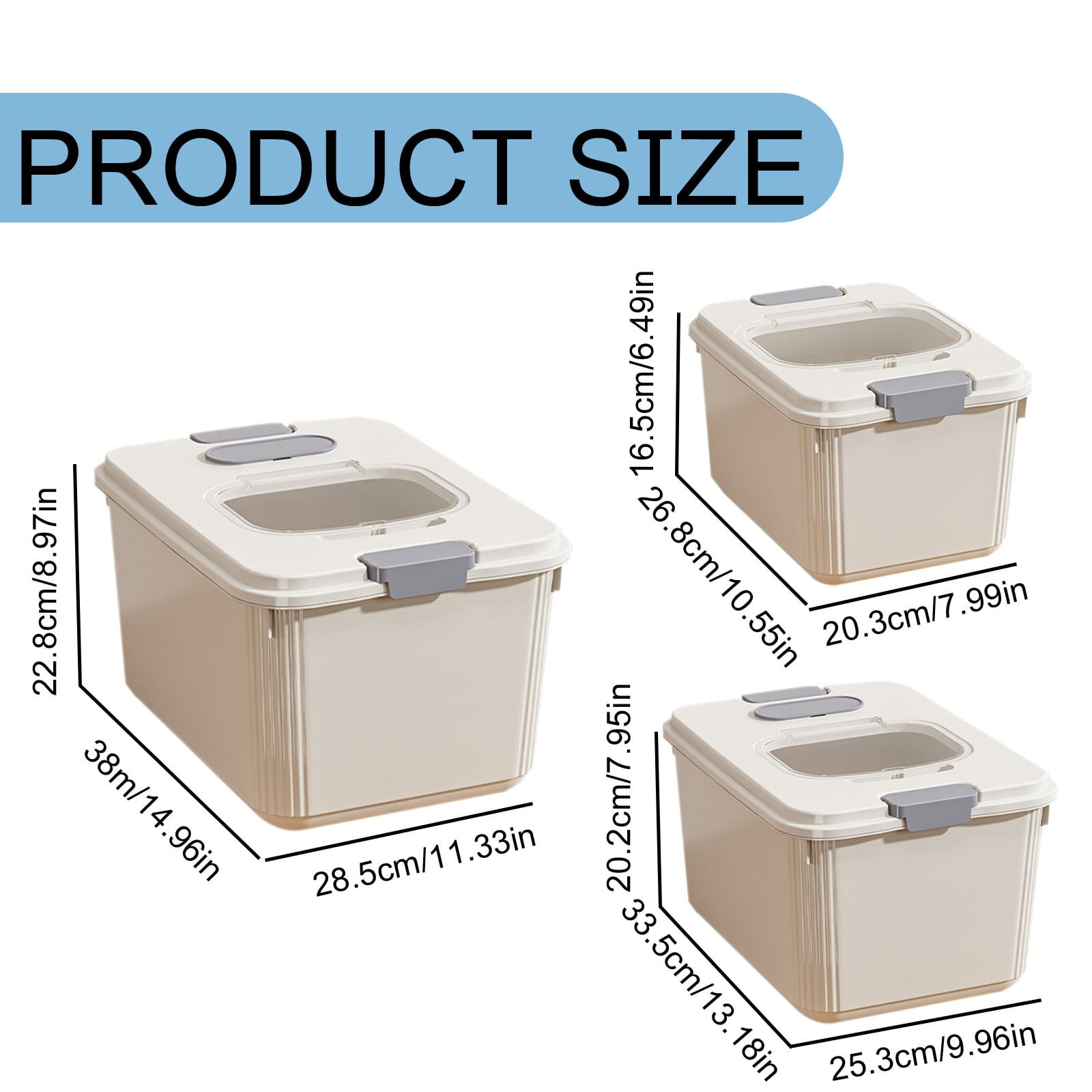 Airtight Pet Food Storage Container for Dog Cat Food Up to 10lbs Large Dry Food Bin with Measuring Cup Lids for Treats and Other Pets (10 LB), 6.31x9.44x7.08 9.96