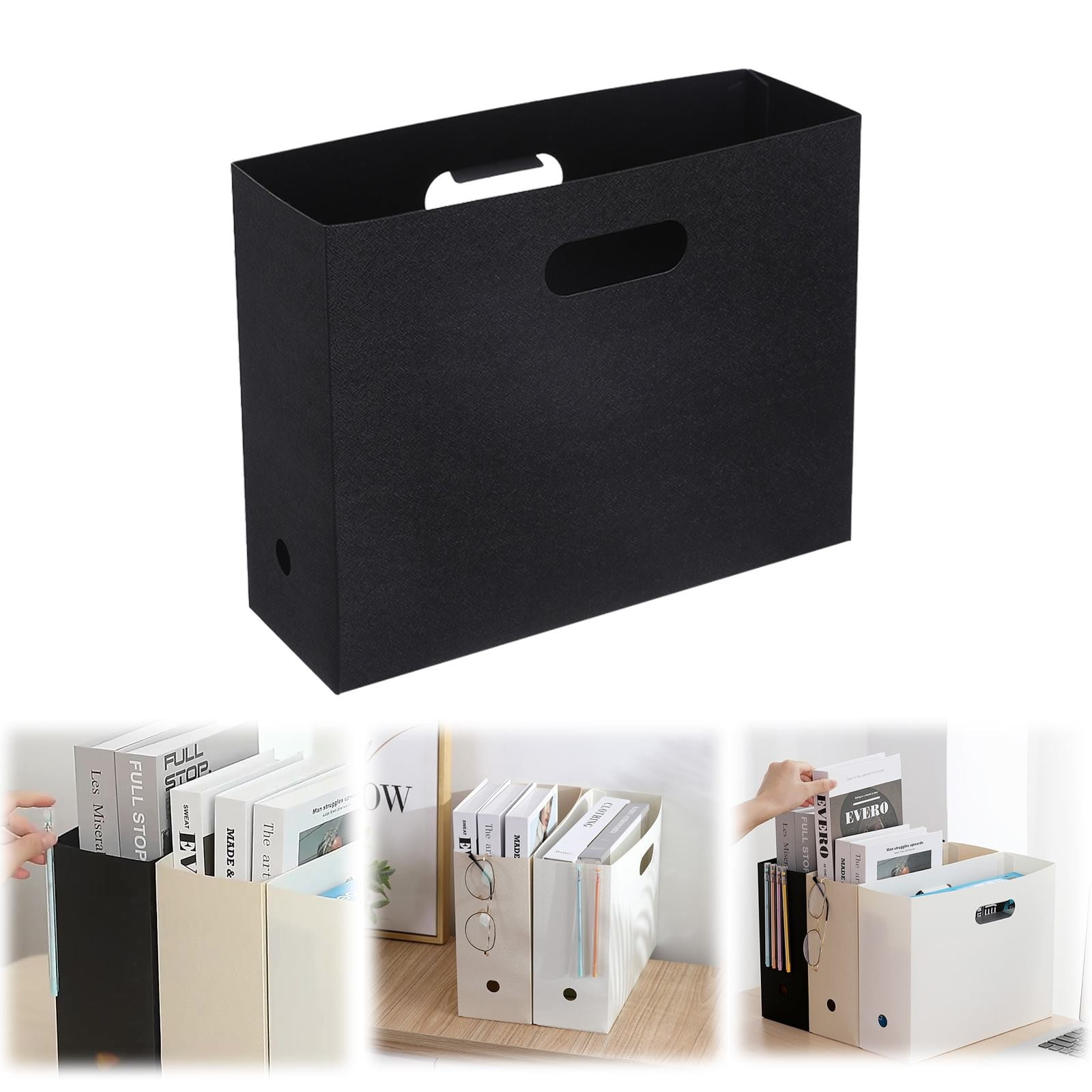 Magazine Basket Holder, Document File Holder Organizer, File Folder, Newspaper Storage Bin Organizer for Home or Office, Home or Office，4.33x12.59x9.64 4.33