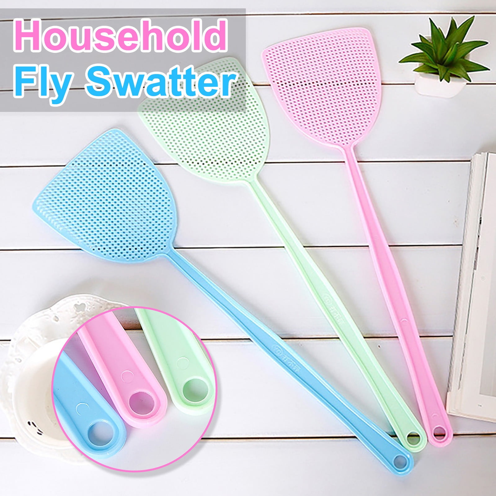 Flexible Fly Swatter, Strong Manual Swat for Pest Control,Long Handles for Indoor and Outdoor, Racket for Bug,Mosquito, Bee, Spiders, Flies 3PCS blue, green - Image 2
