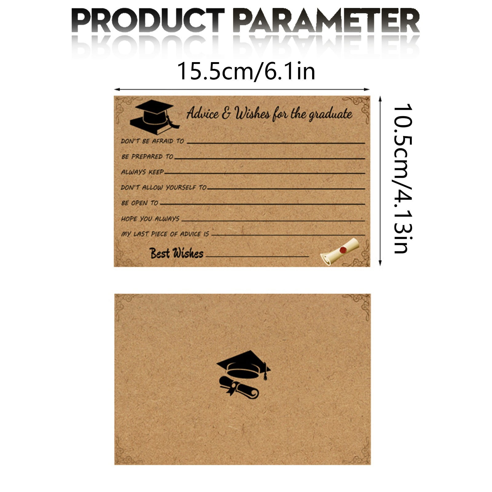 Graduation Advice And Well Wishes Cards For Graduates - Class Of 2025 Grad Cap & Diploma Fill-In Advice Cards For High School, College Grad Party Supplies (Retro Kraft Paper), 10 PCS, 6.1x4.13 6.1x4.13