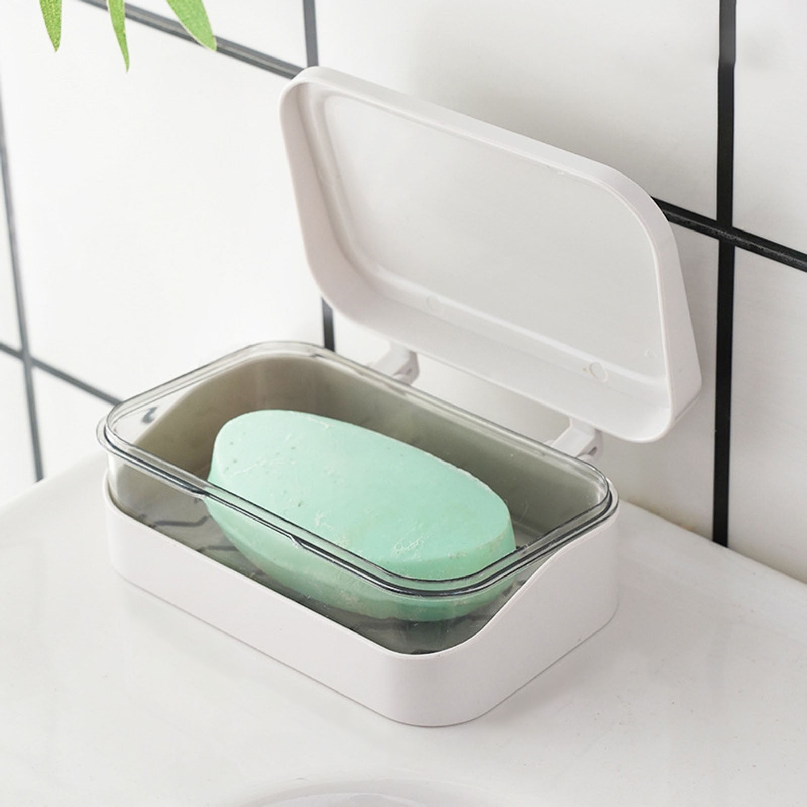 Bar Soap Holder Dish 1 Pack for Shower, Travel Soap Case with Lid for Gym, Camping Essentials, Travel Size Toiletries, Portable, Leakproof 4.72