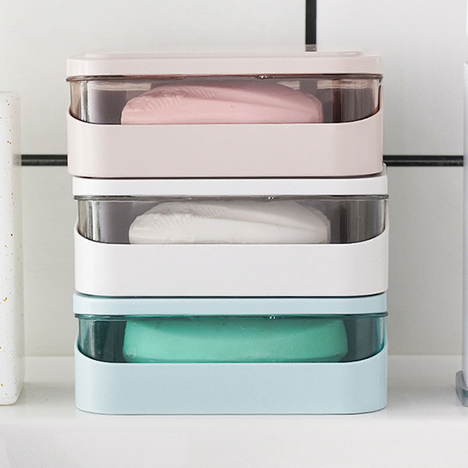 Bar Soap Holder Dish 1 Pack for Shower, Travel Soap Case with Lid for Gym, Camping Essentials, Travel Size Toiletries, Portable, Leakproof 4.72