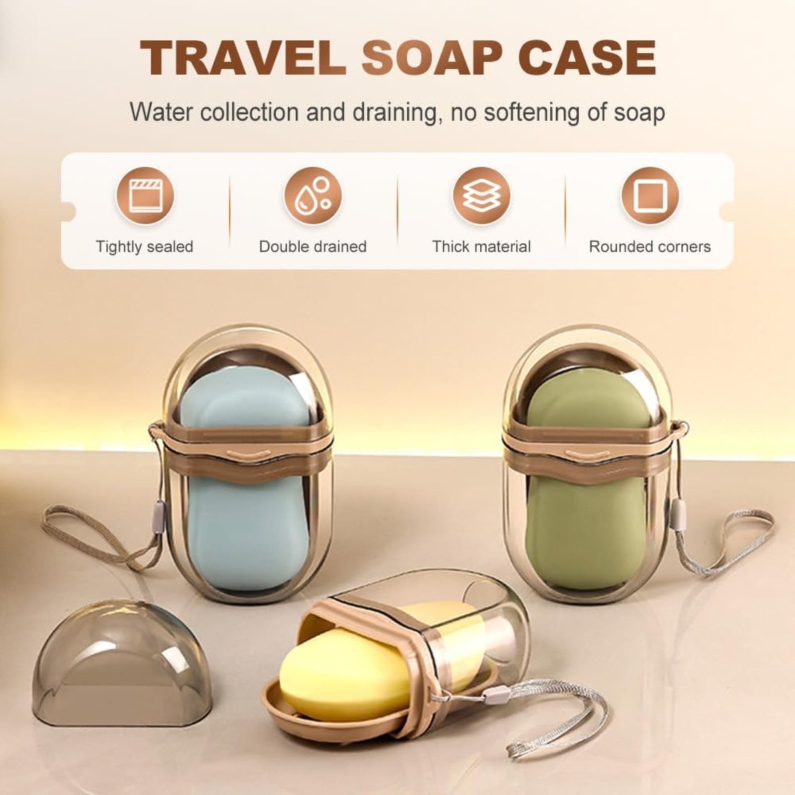 Bar Soap Holder Dish 1 Pack for Shower, Travel Soap Case with Lid for Gym, Camping Essentials, Travel Size Toiletries, Portable, Leakproof 4.33