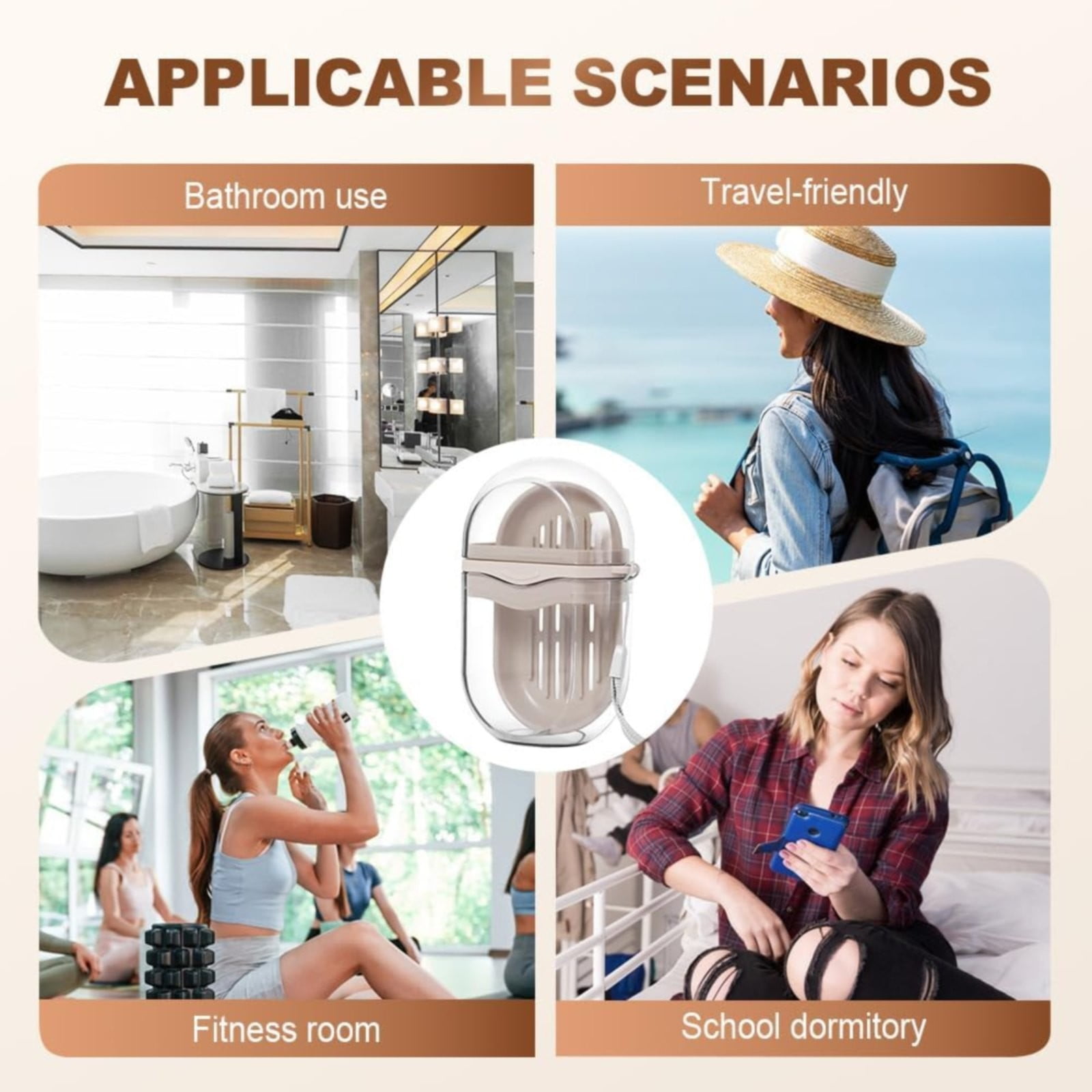 Bar Soap Holder Dish 1 Pack for Shower, Travel Soap Case with Lid for Gym, Camping Essentials, Travel Size Toiletries, Portable, Leakproof 4.33