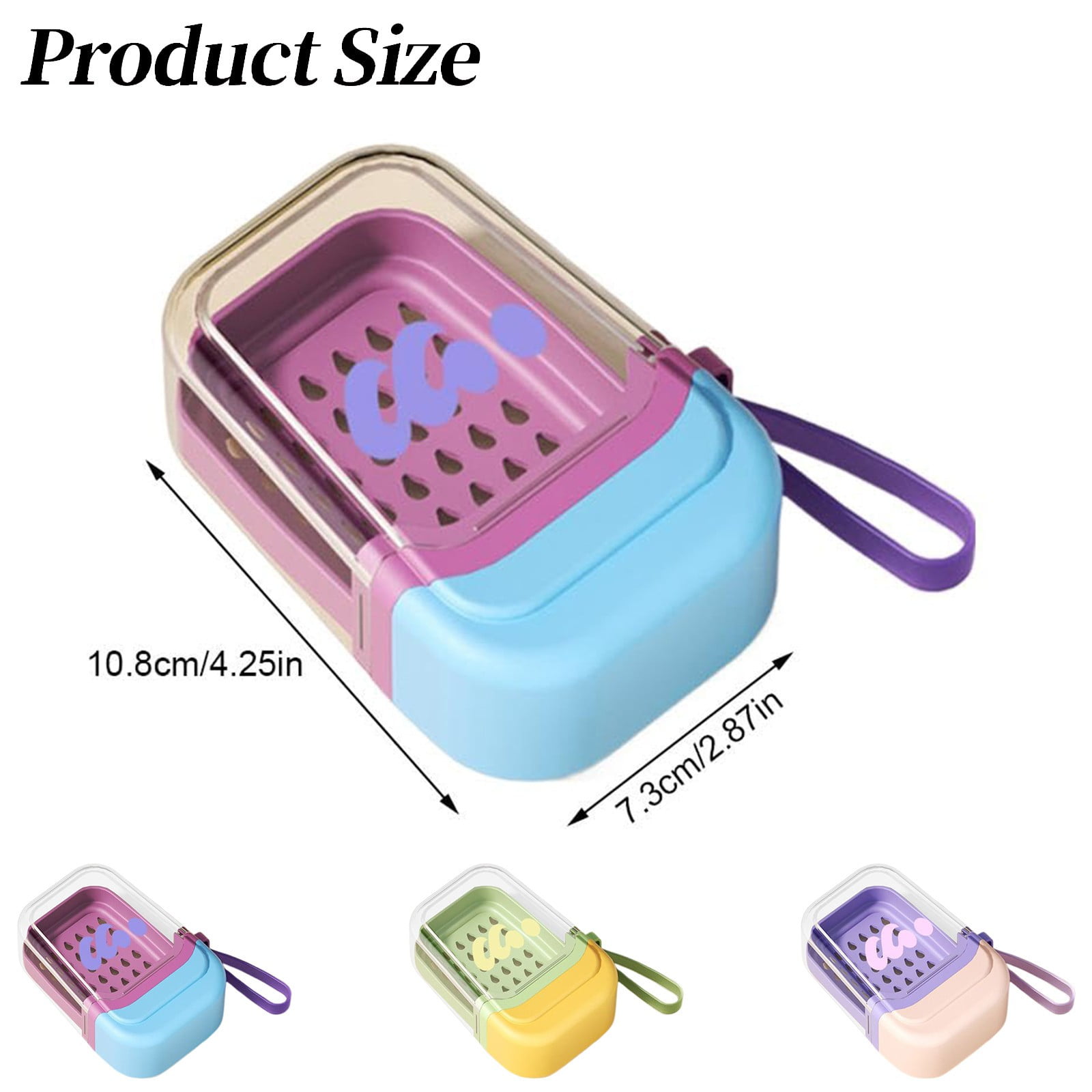 Bar Soap Holder Dish 1 Pack for Shower, Travel Soap Case with Lid for Gym, Camping Essentials, Travel Size Toiletries, Portable, Leakproof 4.25
