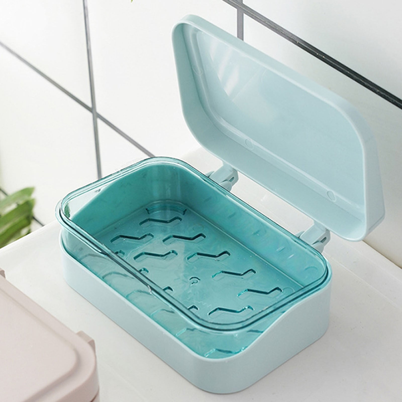 Bar Soap Holder Dish 1 Pack for Shower, Travel Soap Case with Lid for Gym, Camping Essentials, Travel Size Toiletries, Portable, Leakproof 4.72