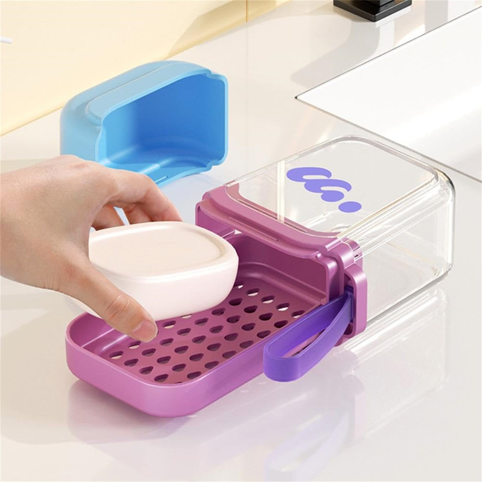 Bar Soap Holder Dish 1 Pack for Shower, Travel Soap Case with Lid for Gym, Camping Essentials, Travel Size Toiletries, Portable, Leakproof 4.25