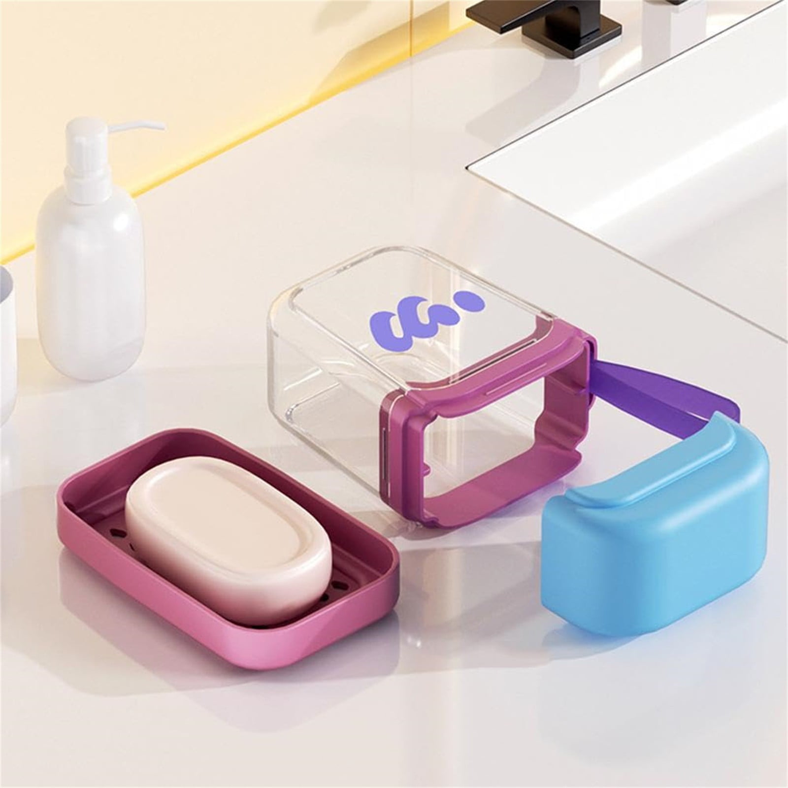 Bar Soap Holder Dish 1 Pack for Shower, Travel Soap Case with Lid for Gym, Camping Essentials, Travel Size Toiletries, Portable, Leakproof 4.25