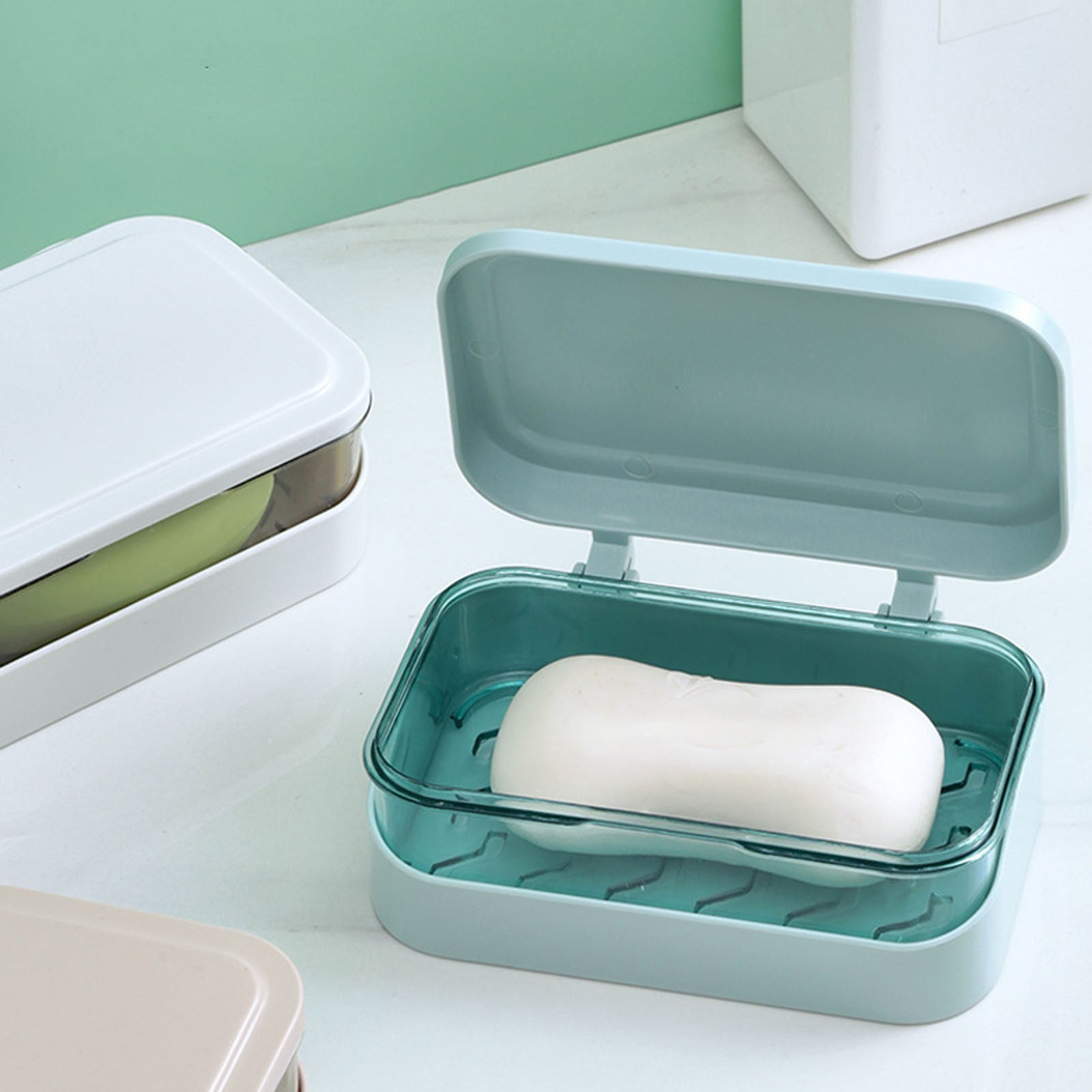 Bar Soap Holder Dish 1 Pack for Shower, Travel Soap Case with Lid for Gym, Camping Essentials, Travel Size Toiletries, Portable, Leakproof 4.72