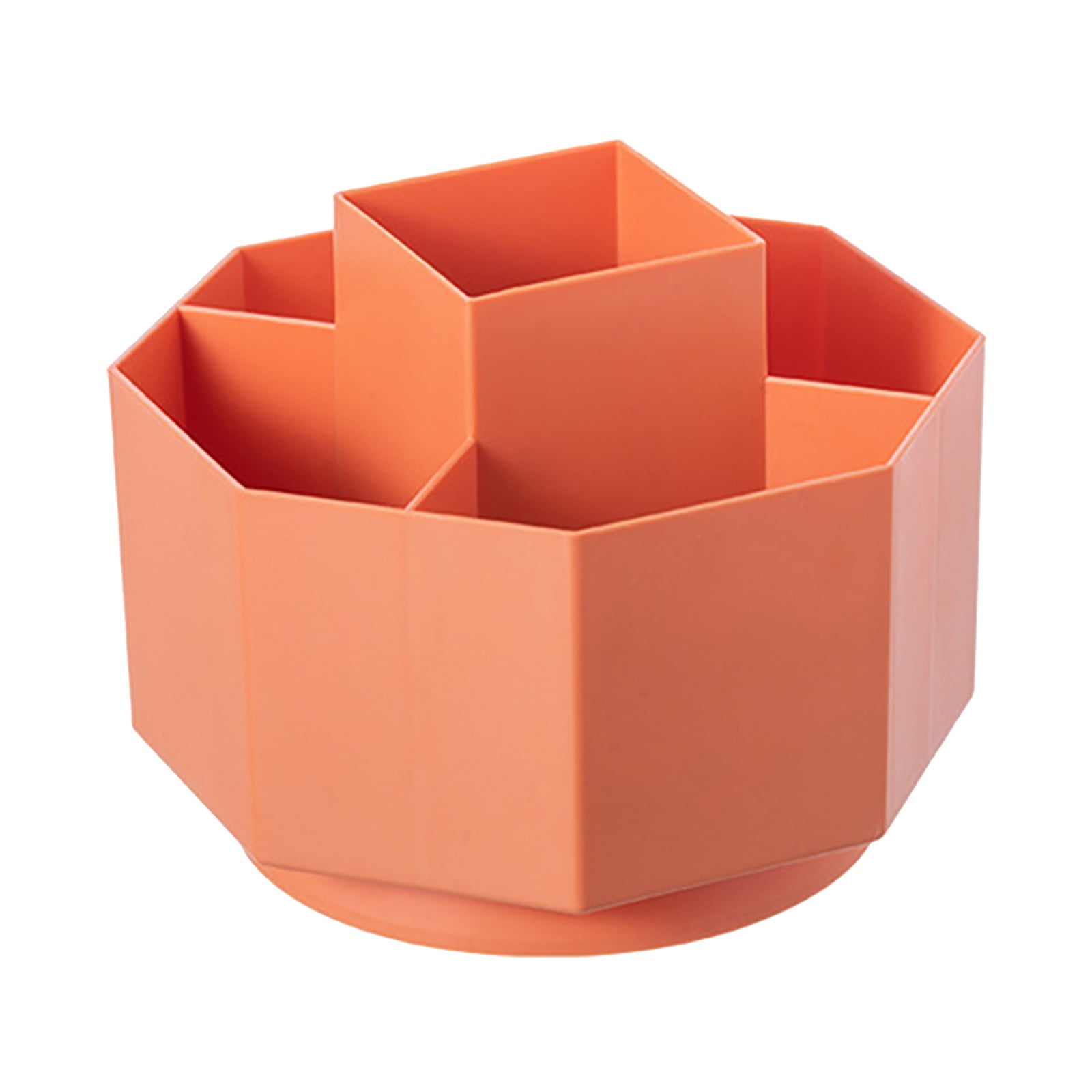 Large Capacity Rotating Pen Holder, Desktop Organizer for Office Supplies, Cosmetics Brushes, 5-Slot Plastic Storage Basket for Desk, Dorm, Kitchen Counter White 5.51x5.51x4.52' 5.51