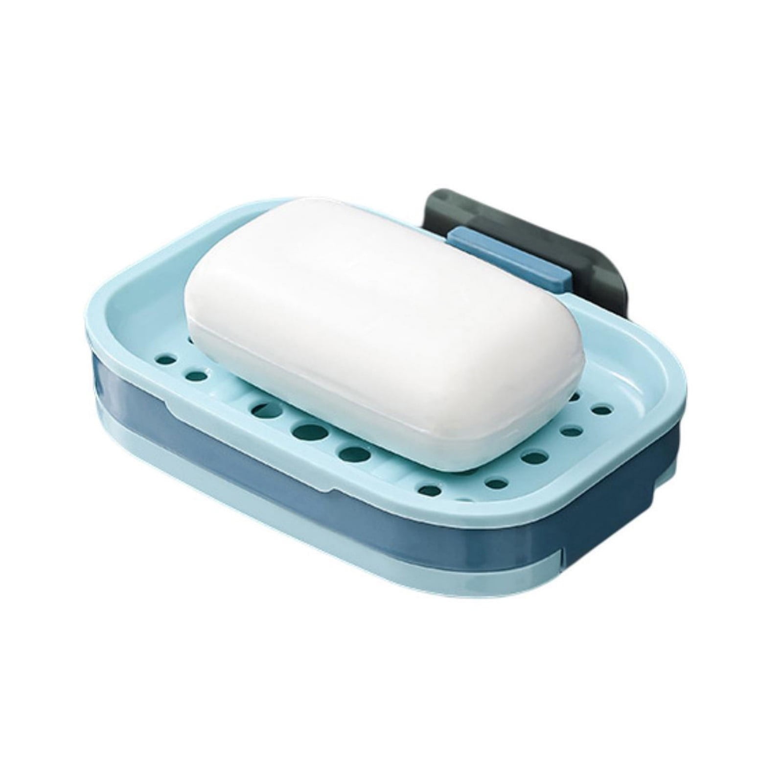 Shower Soap Dish with Suction Cups, Wall-Mounted Bathroom Organizer for Bar Soap, Waterproof Kitchen Soap Holder with Drainage Holes Blue 5.12x3.35x0.787'' Pink - Image 2