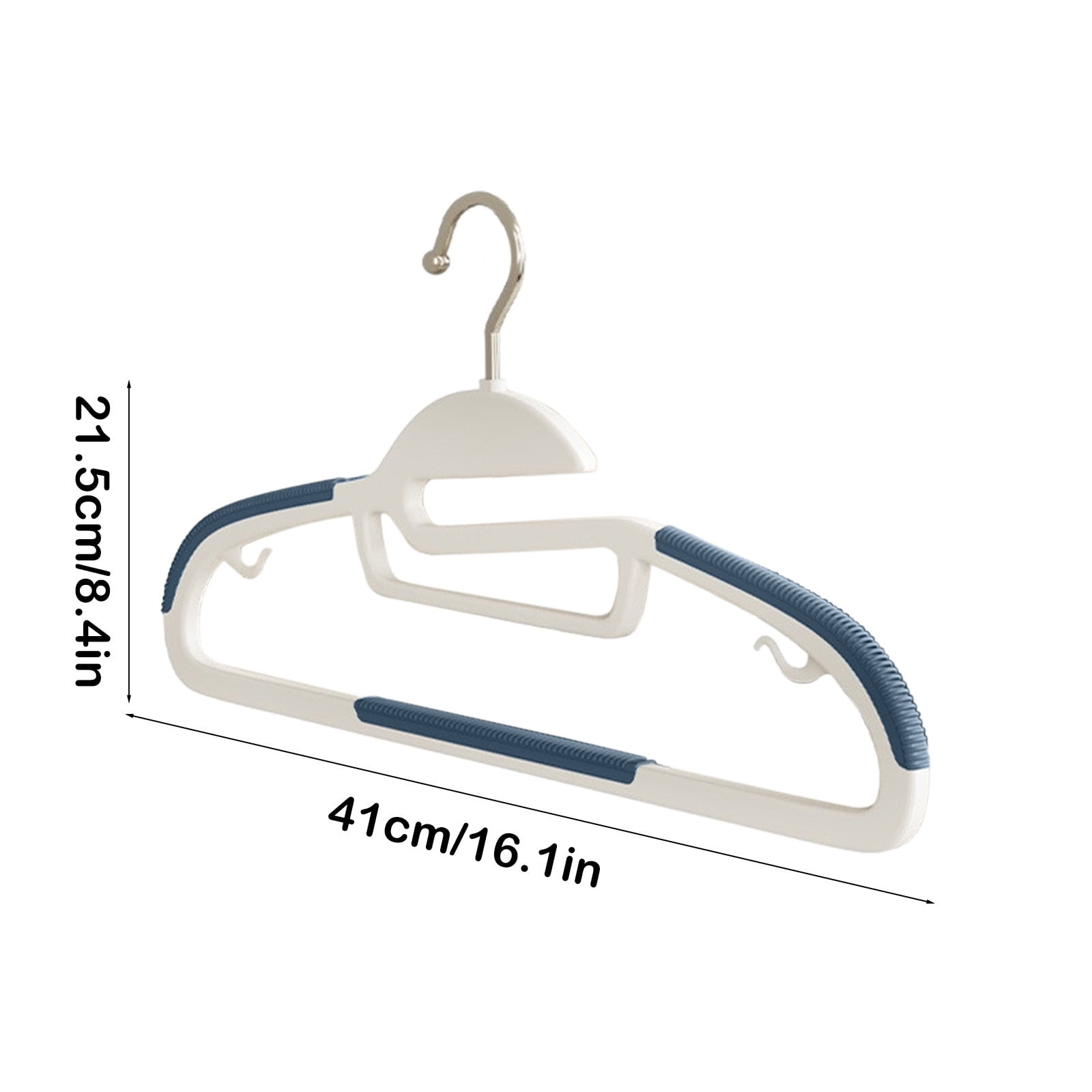Clothes Hangers Plastic, Sweater Hanger with 360° Swivel Hook, No Slip Hangers Wind Proof, Hanger Space-Saving, No Shoulder Bump Hangers Blue - Image 2