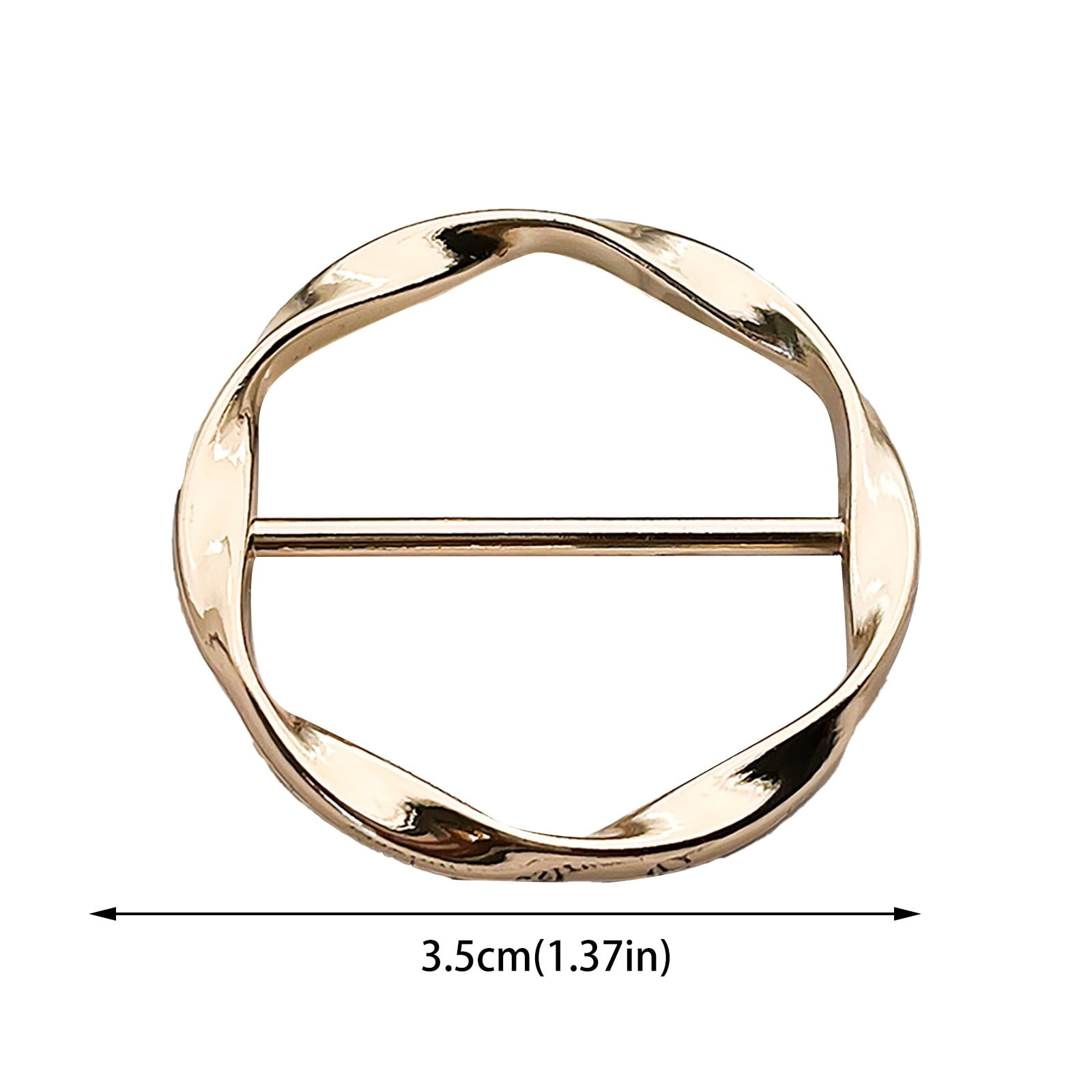 2 PCS Scarf Ring Clips Waist Buckle Clip T-Shirt Tie Pin Clip for Women Fashion Metal Circle Buckle for Clothes Hat Belt Decor, Black, 1.37Inches 1.37