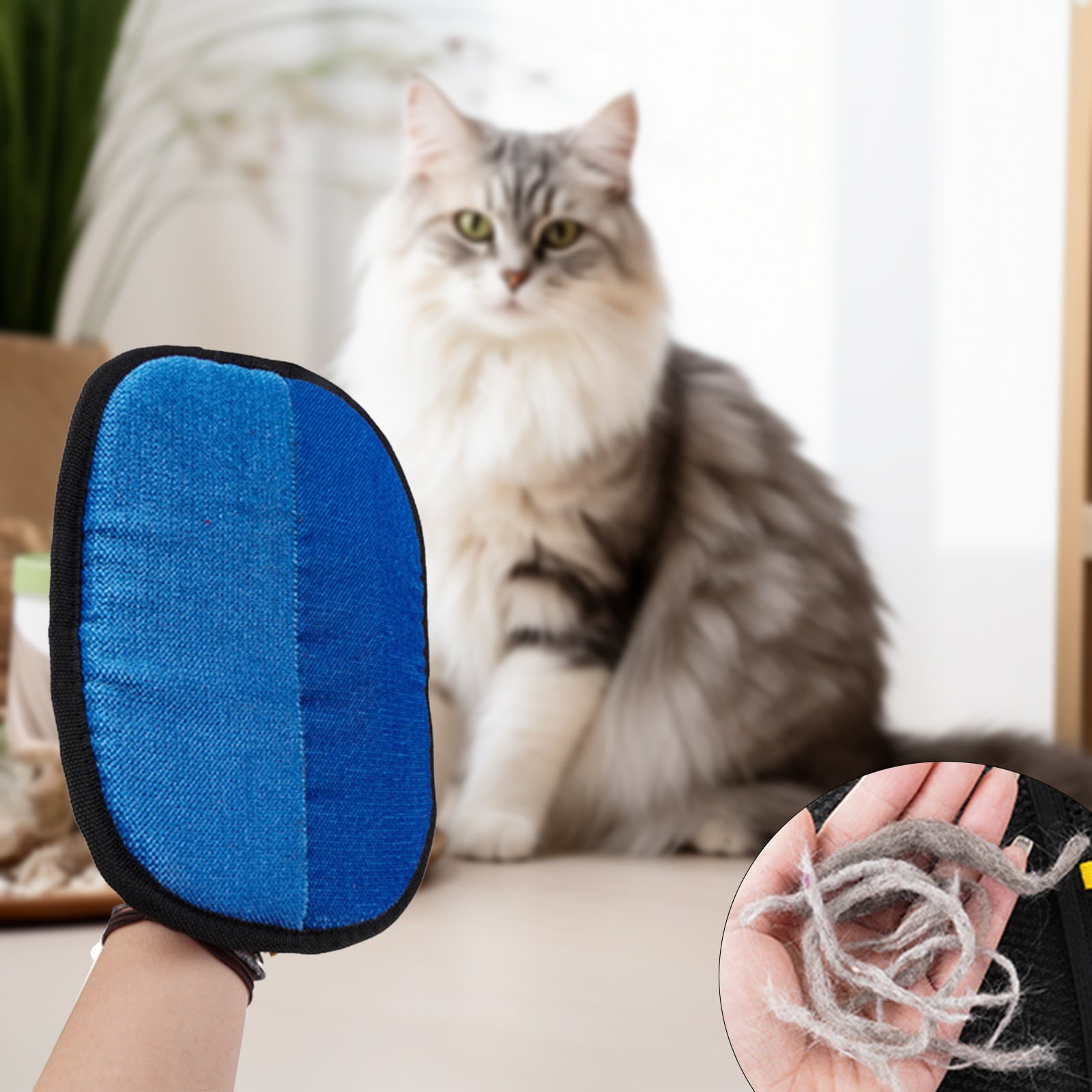 Pet Grooming Gloves,Cat Grooming Gloves for Dog & Cat,Cat Brush Glove for Carpet, Couch, Clothing, Furniture, (Green) 7.28x9.45 7.28