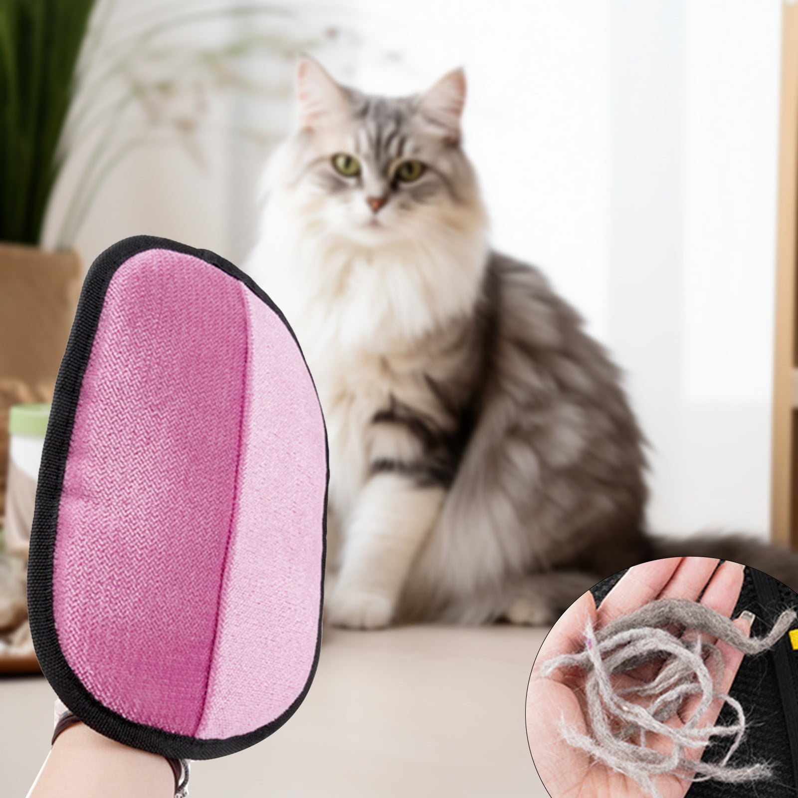 Pet Grooming Gloves,Cat Grooming Gloves for Dog & Cat,Cat Brush Glove for Carpet, Couch, Clothing, Furniture, (Green) 7.28x9.45 7.28