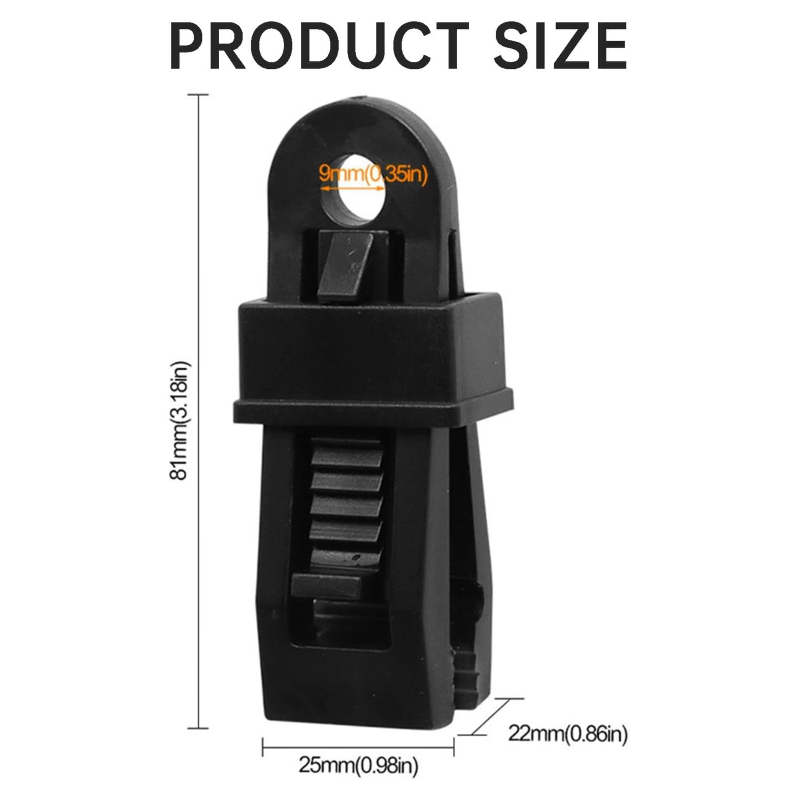 Tarp Clips Heavy Duty Lock Grip,Tarp Clamps for Cover Awnings, Outdoor Camping, Caravan Canopies, Car Covers, 10 PCS Per Pack (Black) 0.98x0.86x3.18 0.98