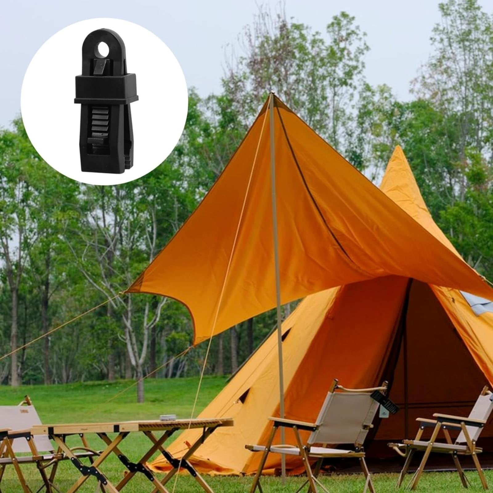 Tarp Clips Heavy Duty Lock Grip,Tarp Clamps for Cover Awnings, Outdoor Camping, Caravan Canopies, Car Covers, 10 PCS Per Pack (Black) 0.98x0.86x3.18 0.98