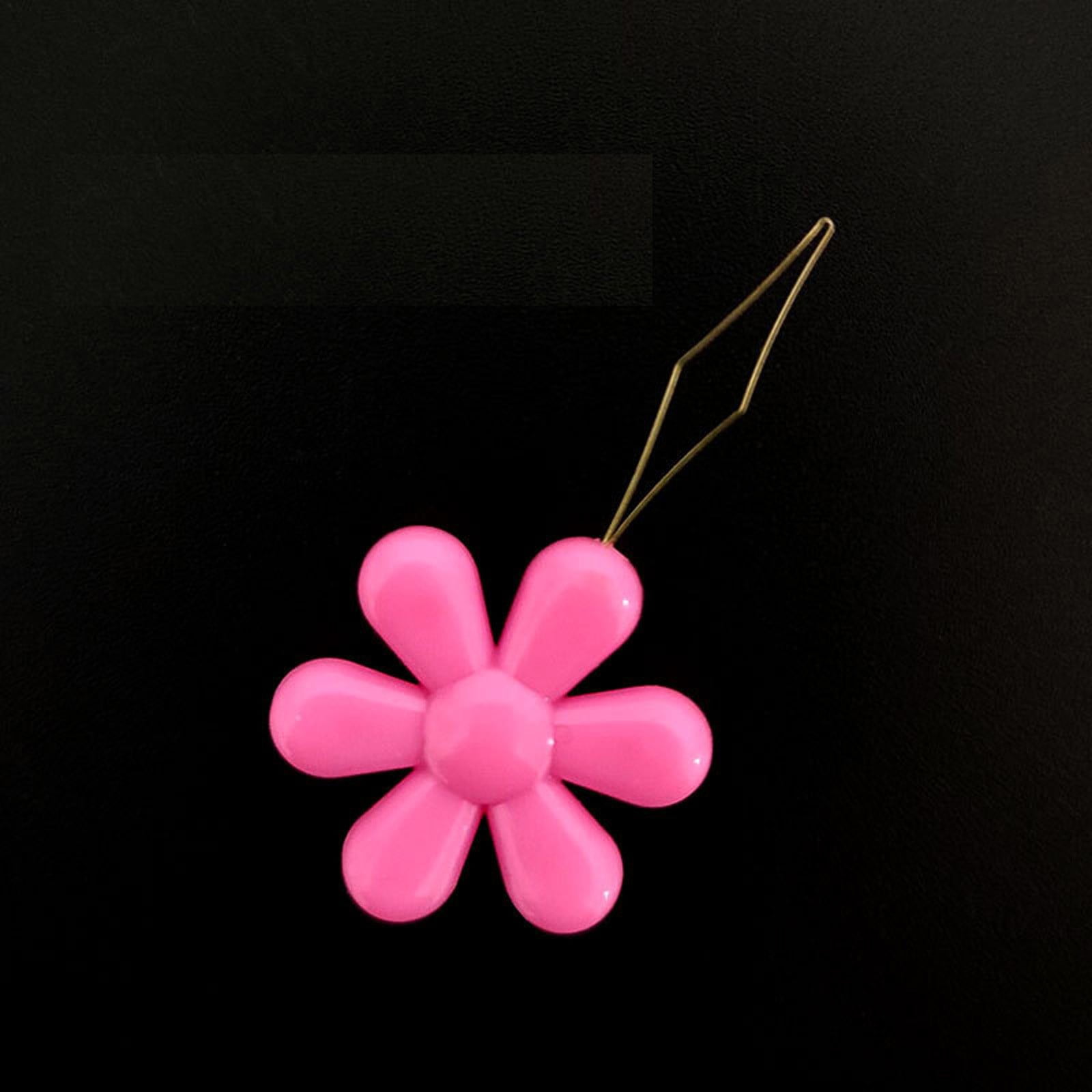CGZQFEI Embroidery Needle Threader Tool Plastic Flower Head Sewing Machine Needle Threader for Hand Sewing Cross Stitch Craft Knitting Quilting (Mix Colors) One Size Pink1 - Image 2