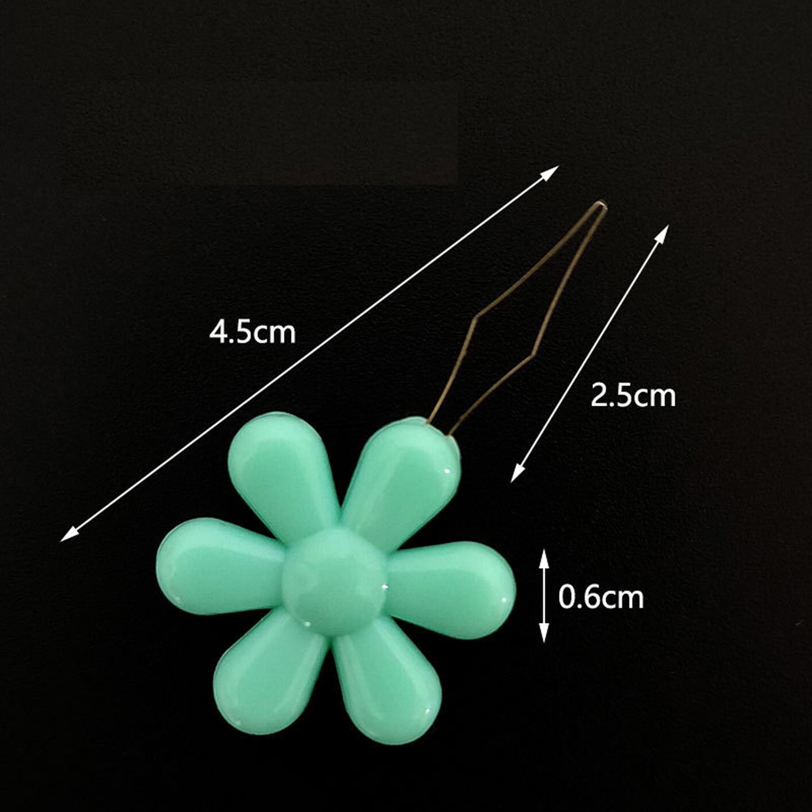 CGZQFEI Embroidery Needle Threader Tool Plastic Flower Head Sewing Machine Needle Threader for Hand Sewing Cross Stitch Craft Knitting Quilting (Mix Colors) One Size Pink1 - Image 3