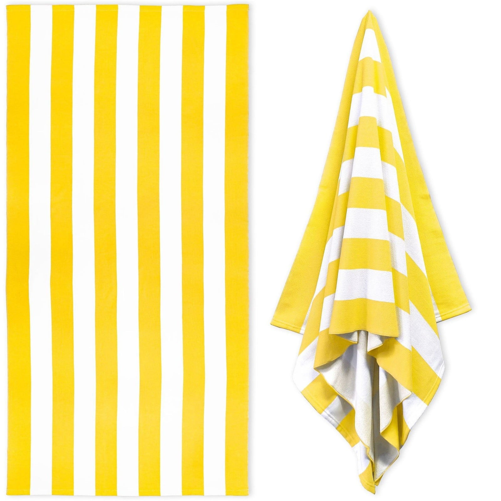 Large Oversized Beach Towel - Big Size Cotton 35 x 70 Inch Striped Pool Towel, Large Cabana Soft Swimming Towel for Adult Men Women, (Light Blue) 35