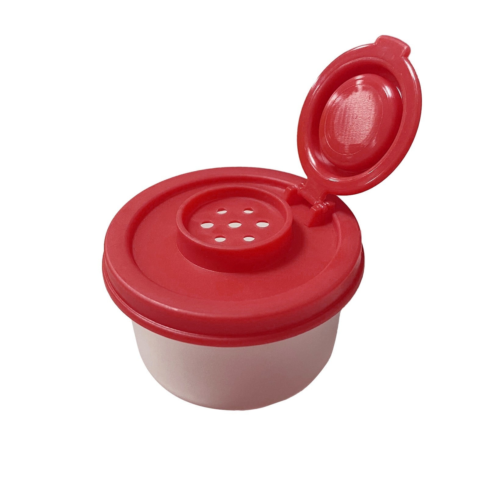 CGZQFEI Salt and Pepper Shakers Moisture Proof Set,Small Mini Salt Shaker to go Camping Picnic Outdoors Kitchen Lunch Boxes Travel Spice Set Clear with Red Covers Plastic Airtight Dispenser Red2 - Image 2