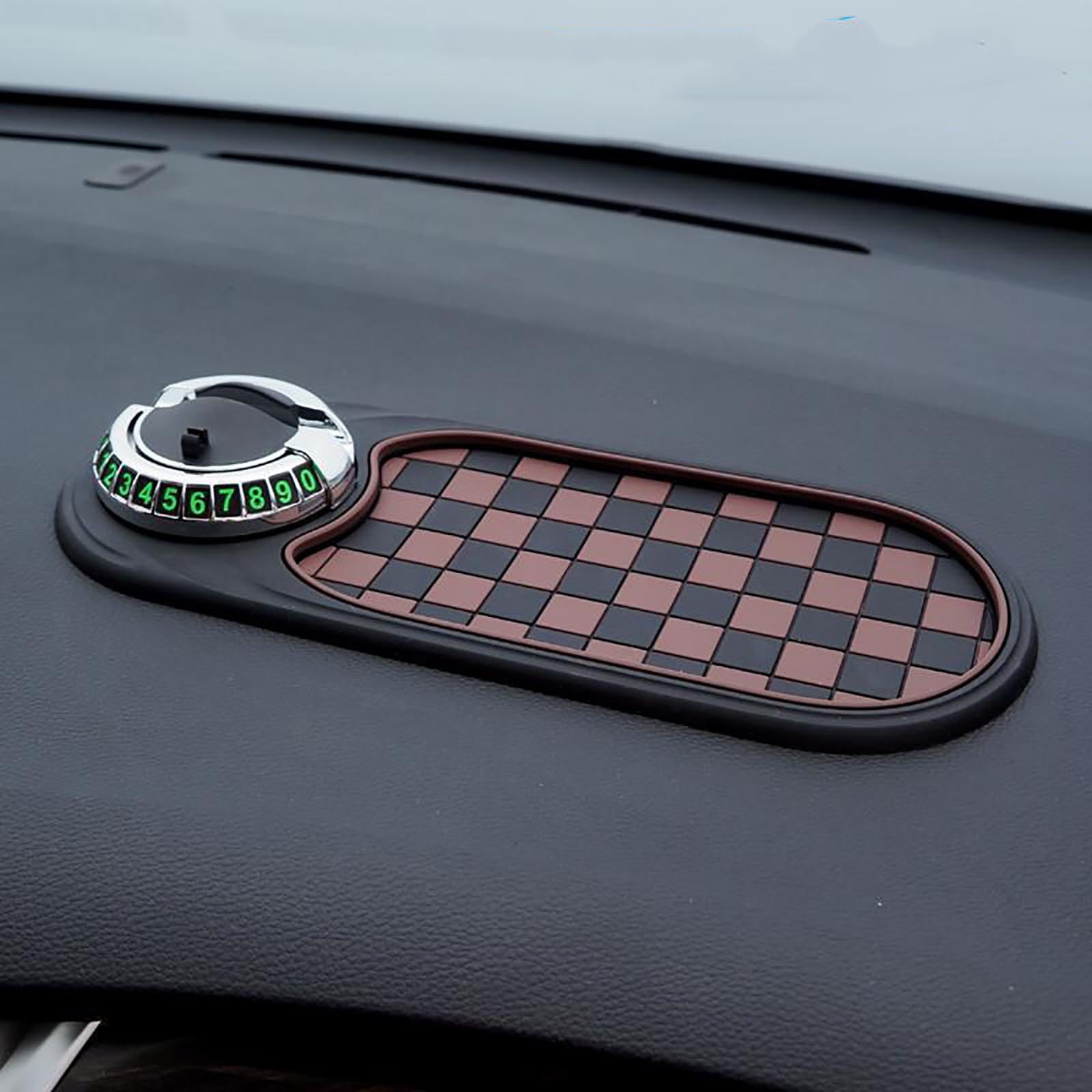 Auto Anti-Slip Mat,Multifunction Car Universal Phone Holder, Rotatable Anti Skid Car Dashboard Pad with Temporary Parking Numbe and Large Pad for Phones Sunglasses Keys Gadgets B - Image 1