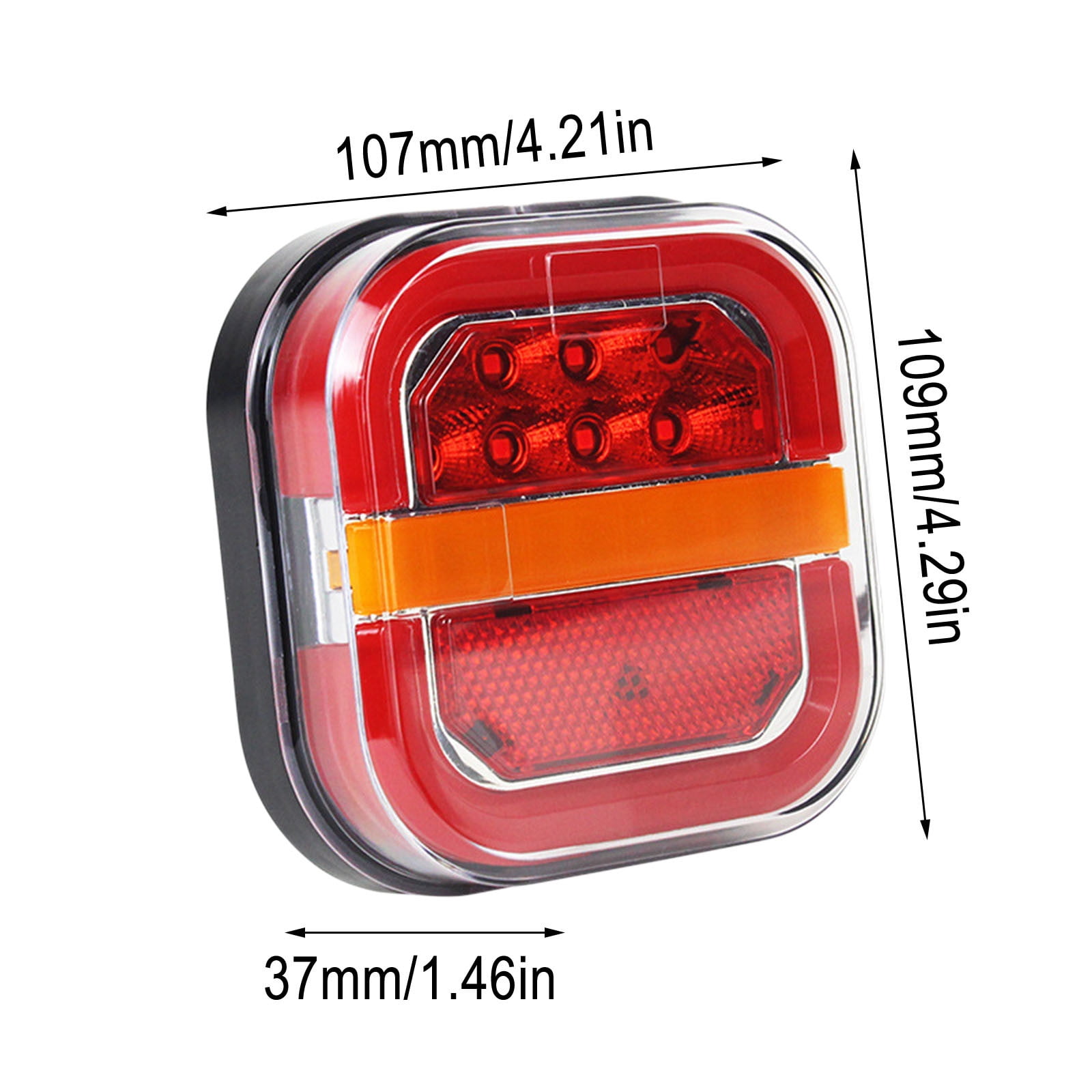LED Brake Lights for Trailer, Trailer Lights for Towing, Led Trailers Rear Lights Kit with Brake and Turn Signals, Waterproof,Flowss Guide Square Burger Light Truck Edges Light(2Pcs Regular) Free Size A - Image 3