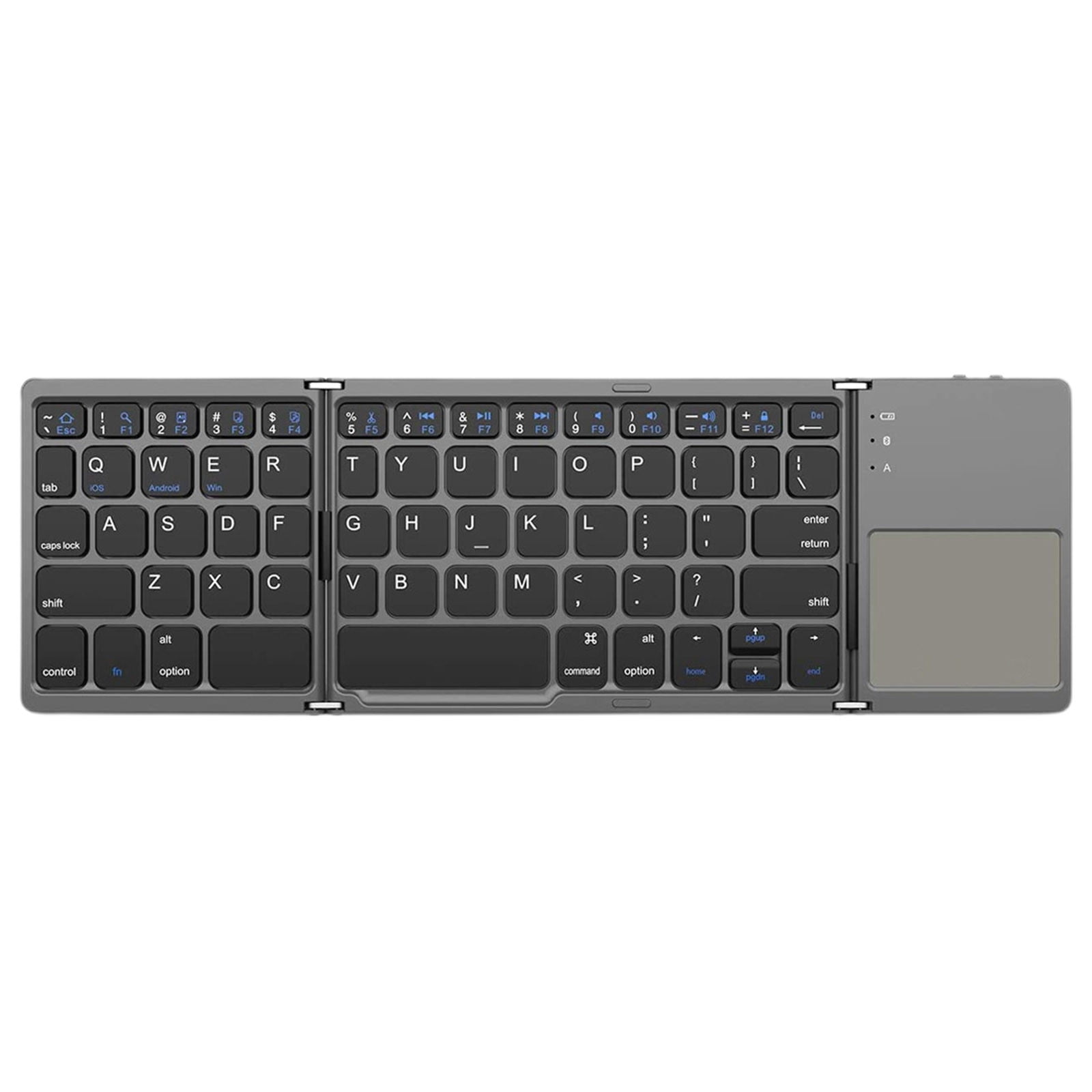 Tri-Folding Bluetooth Keyboard,Wireless Portable Foldable Bluetooth Keyboard for Travel, Keyboard with Touchpad, Rechargeable Multi-Device Small Keyboard for Laptop Tablet PC Smartphone A - Image 1