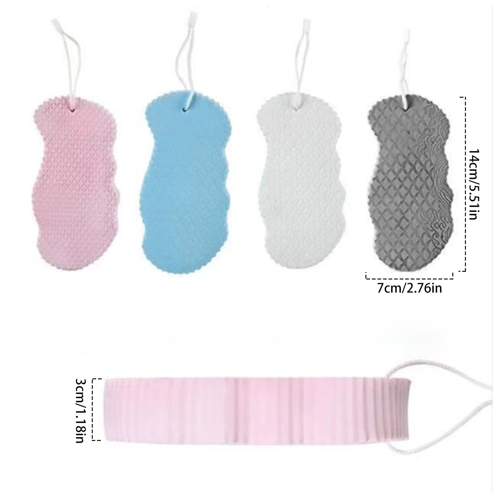 Magic Exfoliating Bath Sponge,3D Super Soft Exfoliating Bath Sponge, Skin Friendly and Reusable for Adults Children and Pregnant Women (Grey) 2.76x5.51x1.18 2.76