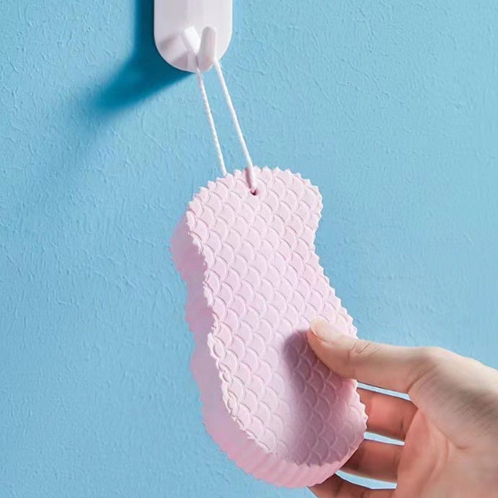 Magic Exfoliating Bath Sponge,3D Super Soft Exfoliating Bath Sponge, Skin Friendly and Reusable for Adults Children and Pregnant Women (Grey) 2.76x5.51x1.18 2.76