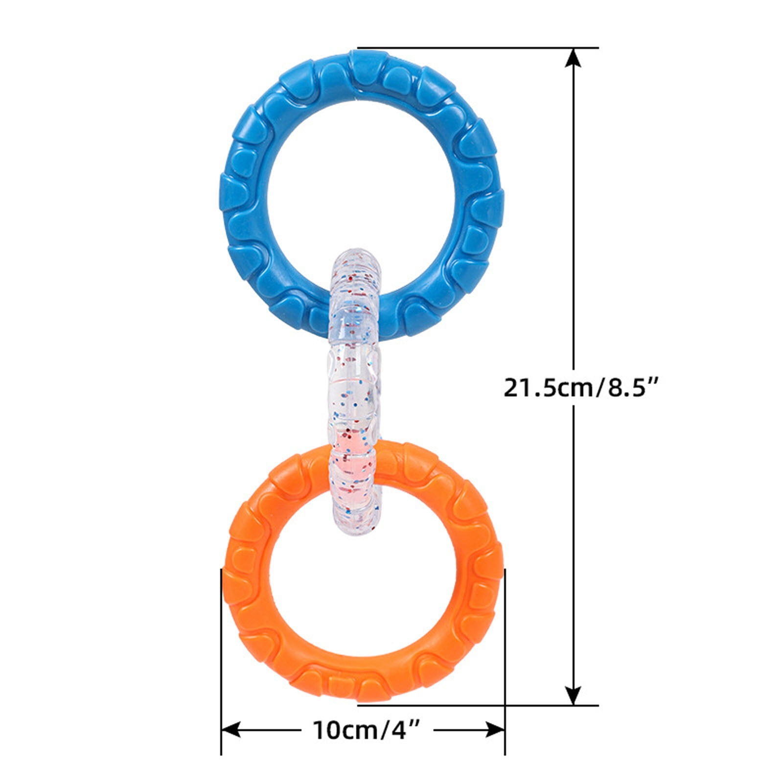3-Ring Tug Dog Toy, Interactive Tug Pull Toy for Training and Teeth Cleaning, Indestructible Rubber of War Dog Chew Toy for Aggressive Chewers, Outdoor Puppy Ring Toy for Small Medium Large Dogs Orange-blue and purple-yellow - Image 3