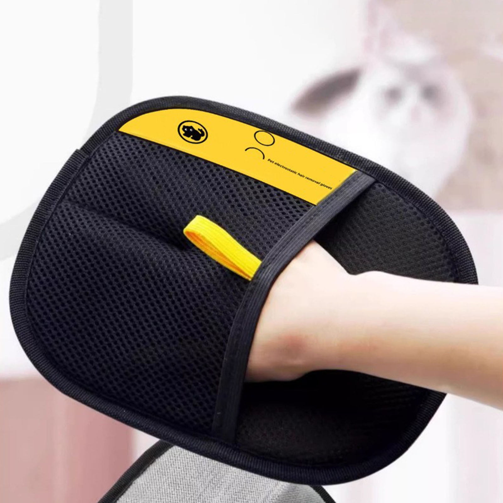 Pet Hair Removal Glove, Efficient Grooming Gloves for Cats & Dogs,Cat Grooming Gloves for Pet Hair Removal, Double Sided Grooming Glove,Reusable Pet Hair Remover Glove - Image 5