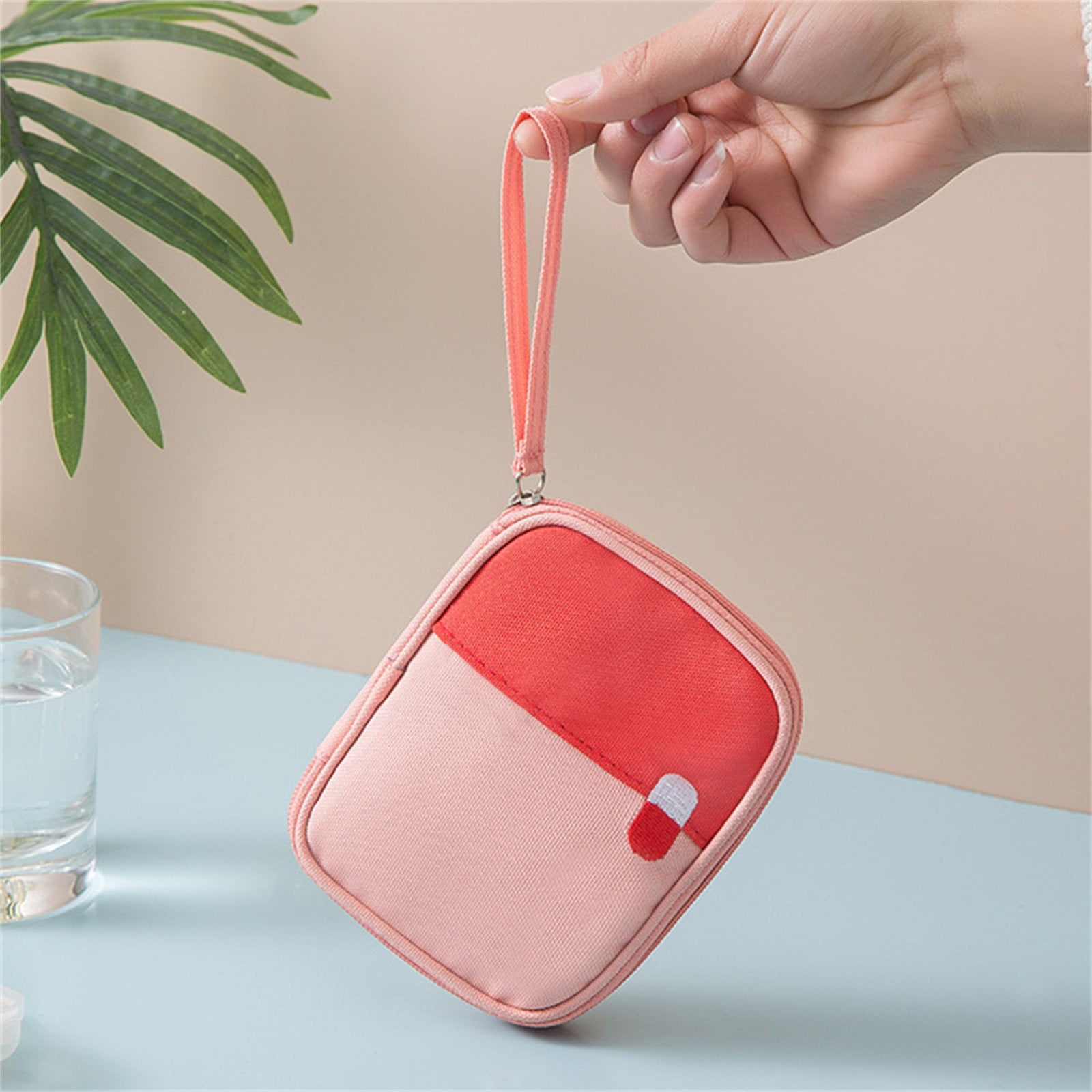 Portable Mini First Aid Bag Empty, Small Size Travel Medicine Pouch Double Zippers Handy Pills Pocket for Travel Home (Grey) 4.33x5.51x0.79 4.33