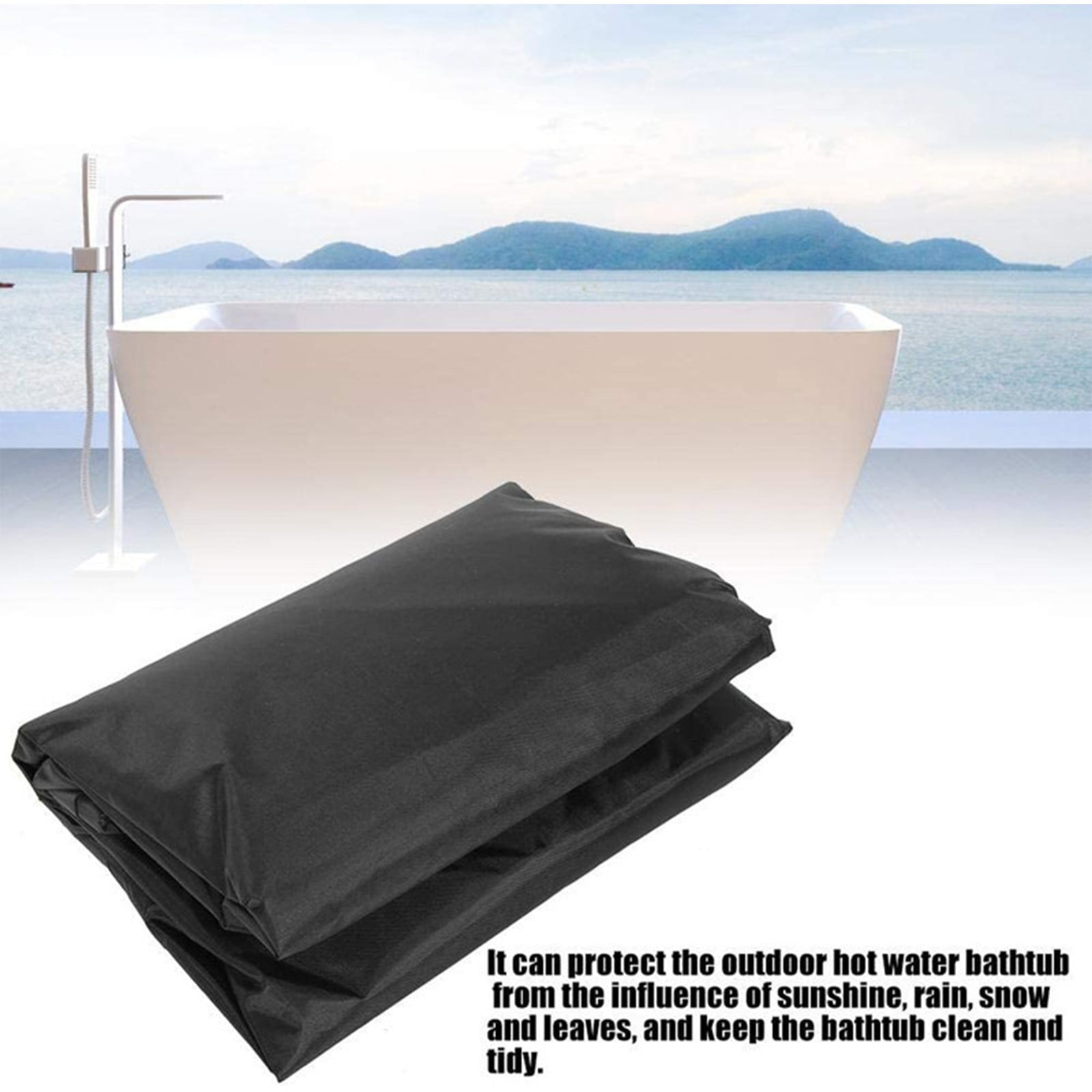 Square Hot Tub Cover - Outdoor Heavy Duty Protector for Patio Spas and Swimming Pools | Hard Covers For Hot Tub Waterproof Dust Cover for Hot Tubs, Jacuzzis, and Outdoor(Black -89.76x11.81