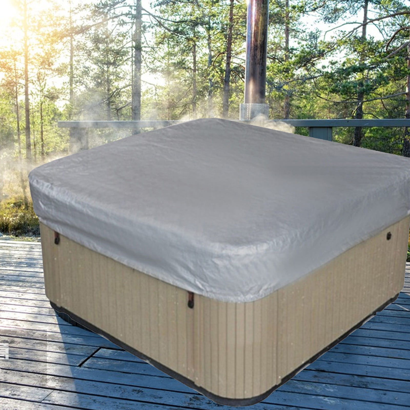 Square Hot Tub Cover - Outdoor Heavy Duty Protector for Patio Spas and Swimming Pools | Hard Covers For Hot Tub Waterproof Dust Cover for Hot Tubs, Jacuzzis, and Outdoor(Black -89.76x11.81