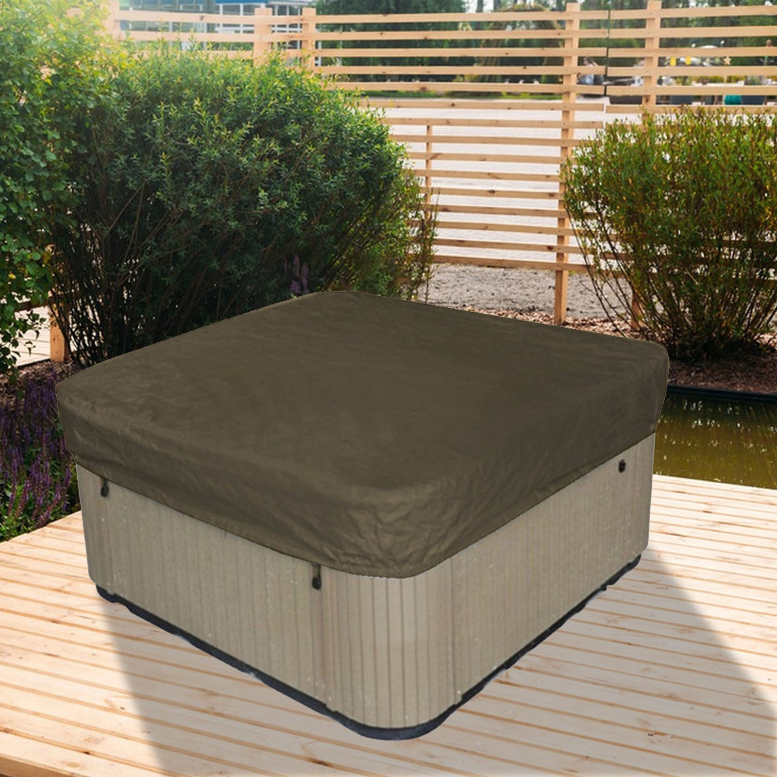 Square Hot Tub Cover - Outdoor Heavy Duty Protector for Patio Spas and Swimming Pools | Hard Covers For Hot Tub Waterproof Dust Cover for Hot Tubs, Jacuzzis, and Outdoor(Black -89.76x11.81