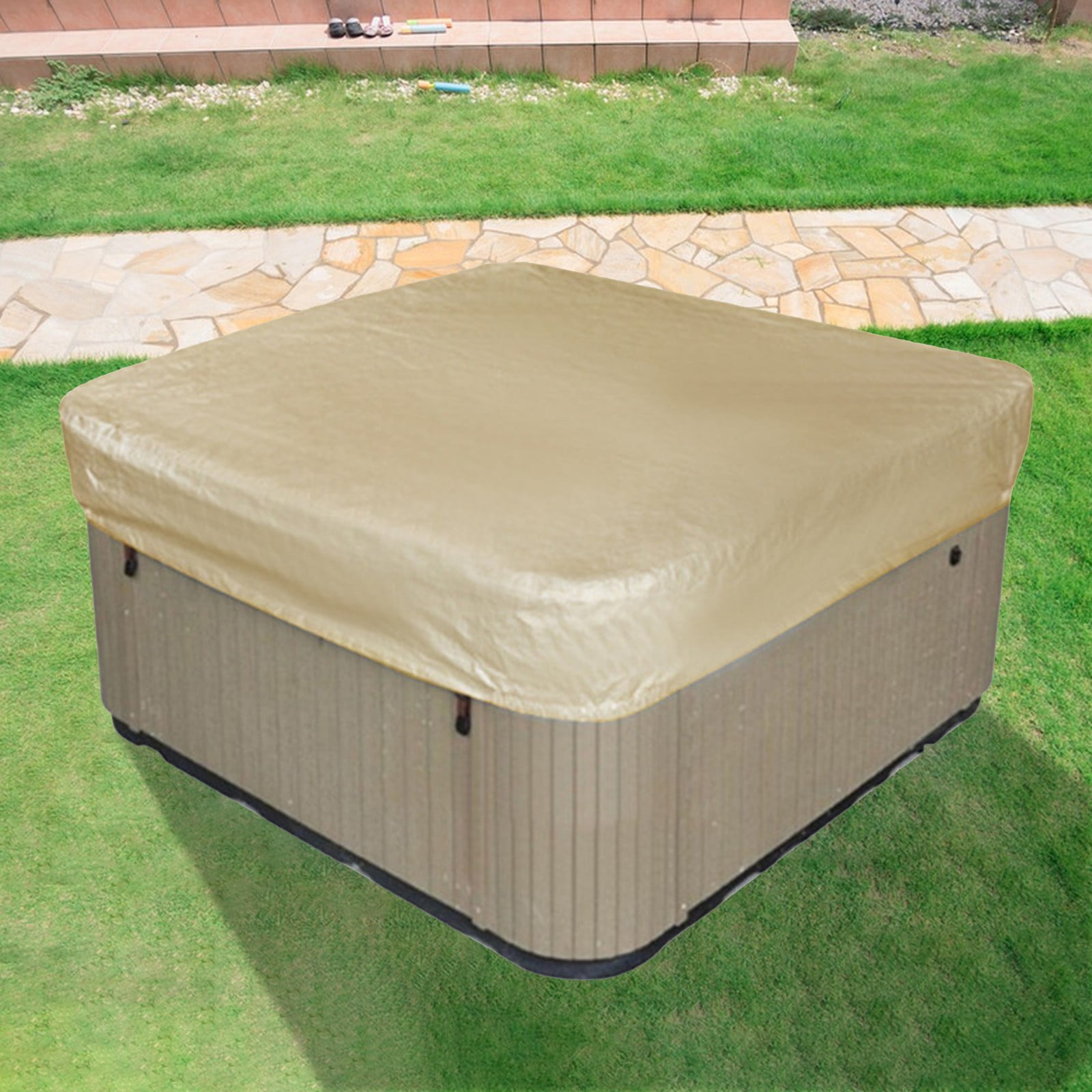 Square Hot Tub Cover - Outdoor Heavy Duty Protector for Patio Spas and Swimming Pools | Hard Covers For Hot Tub Waterproof Dust Cover for Hot Tubs, Jacuzzis, and Outdoor(Black -89.76x11.81