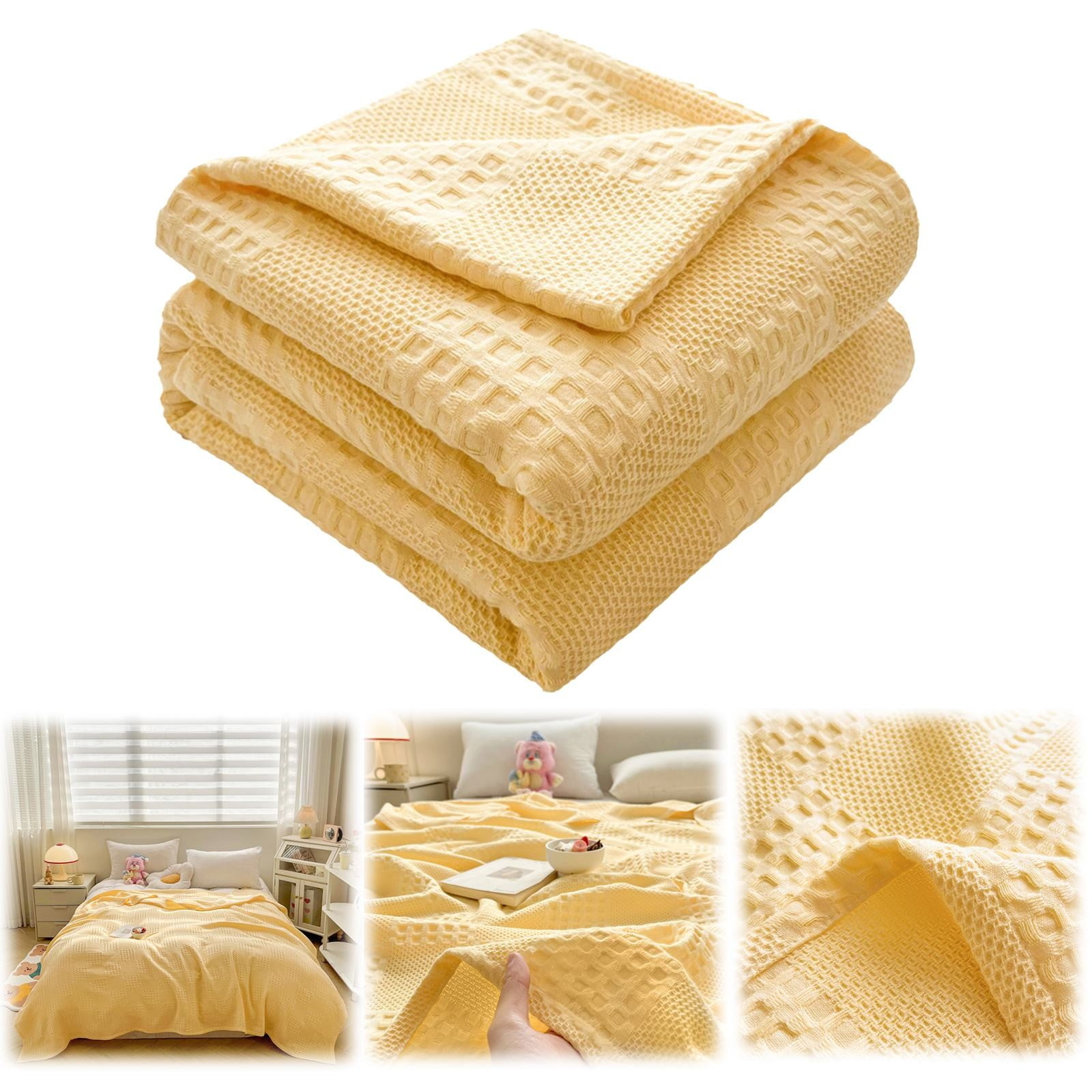 Soft Warm Blanket - Pure Cotton Lightweight Bedding | Breathable & Big Size 200*230cm | Cozy Cotton Blanket for Sofa & Bed | Warm & Soft Home Textiles for Year-Round Use(I) K - Image 2