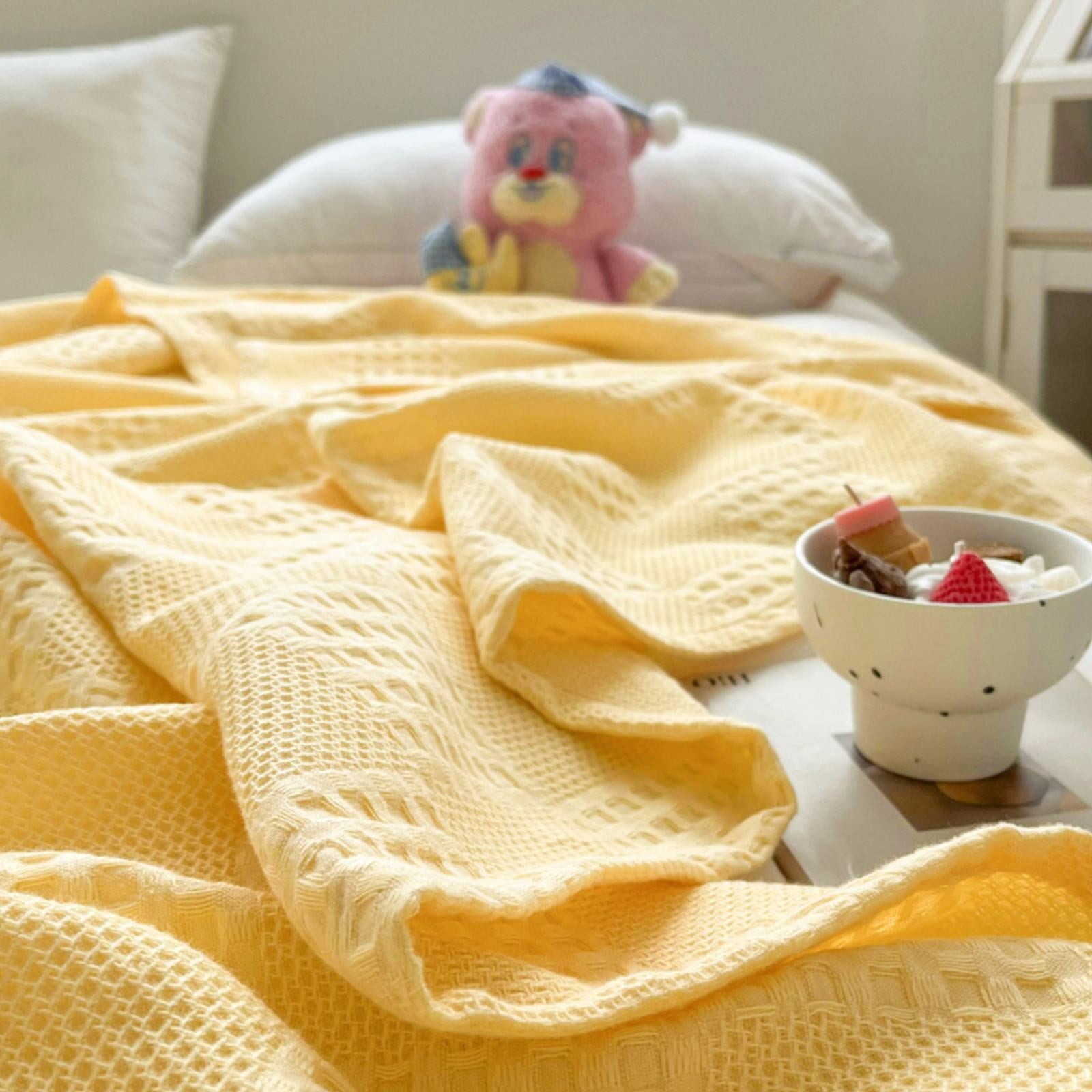 Soft Warm Blanket - Pure Cotton Lightweight Bedding | Breathable & Big Size 200*230cm | Cozy Cotton Blanket for Sofa & Bed | Warm & Soft Home Textiles for Year-Round Use(I) K - Image 5