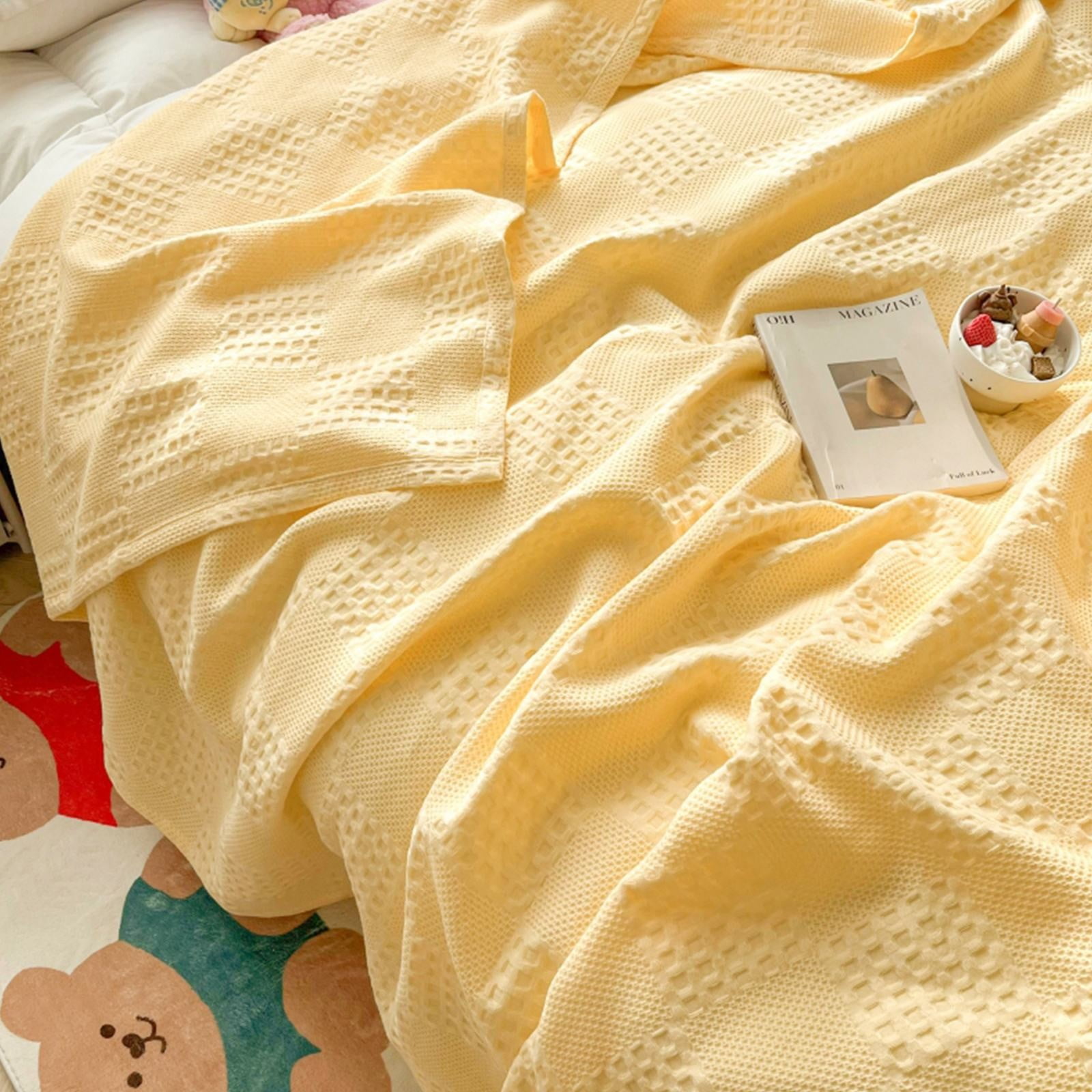 Soft Warm Blanket - Pure Cotton Lightweight Bedding | Breathable & Big Size 200*230cm | Cozy Cotton Blanket for Sofa & Bed | Warm & Soft Home Textiles for Year-Round Use(I) K - Image 6