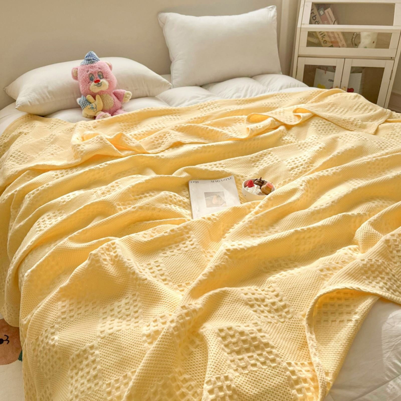 Soft Warm Blanket - Pure Cotton Lightweight Bedding | Breathable & Big Size 200*230cm | Cozy Cotton Blanket for Sofa & Bed | Warm & Soft Home Textiles for Year-Round Use(I) K - Image 7