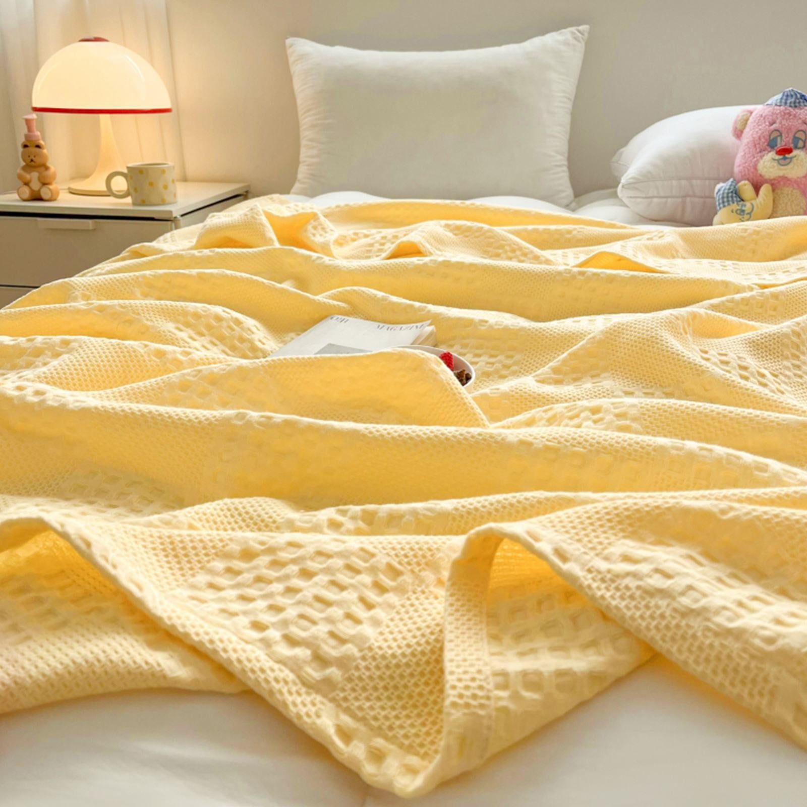 Soft Warm Blanket - Pure Cotton Lightweight Bedding | Breathable & Big Size 200*230cm | Cozy Cotton Blanket for Sofa & Bed | Warm & Soft Home Textiles for Year-Round Use(I) K - Image 8